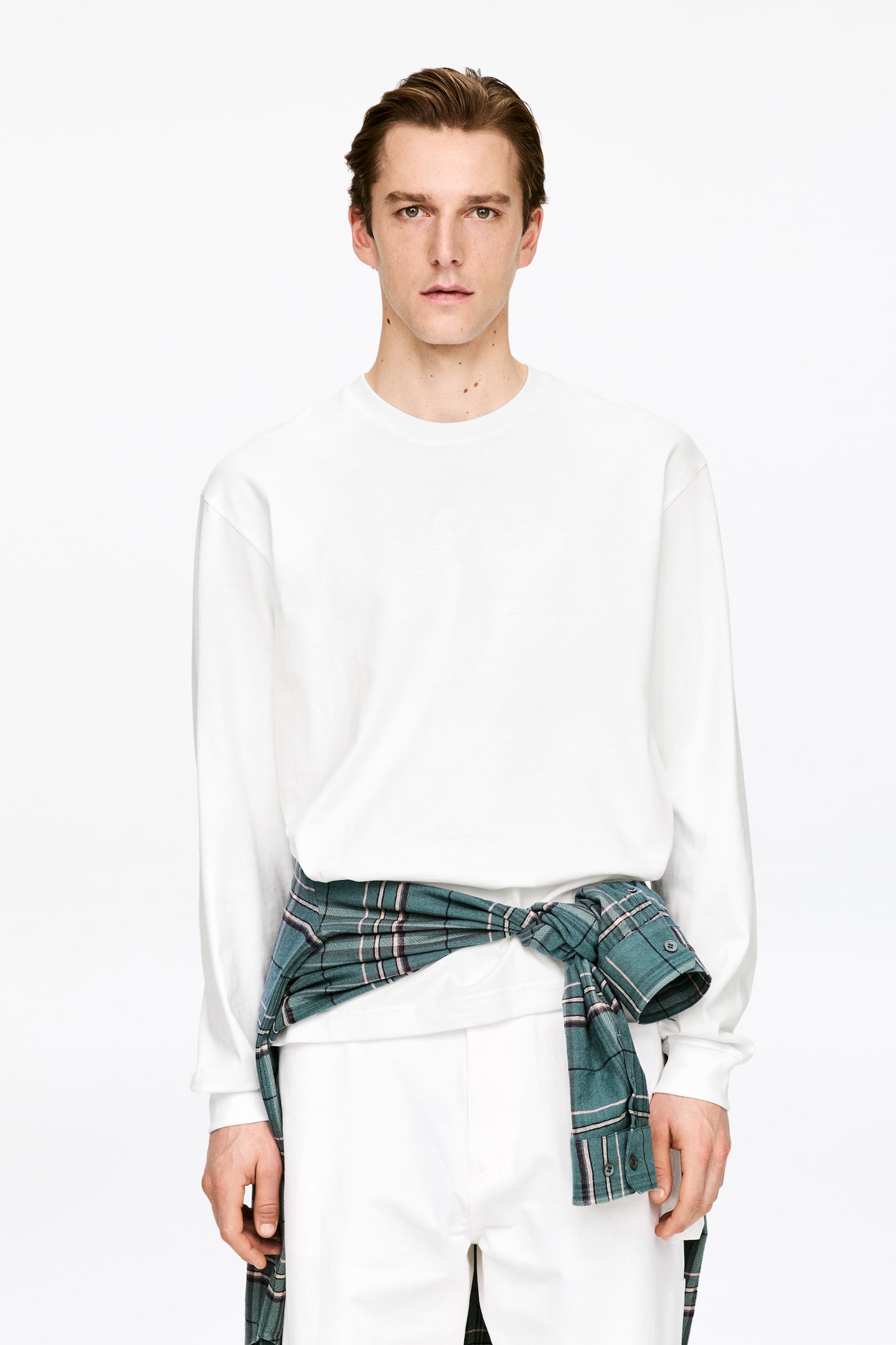 T-shirt met lange mouwen - Wit/Zwart - 1