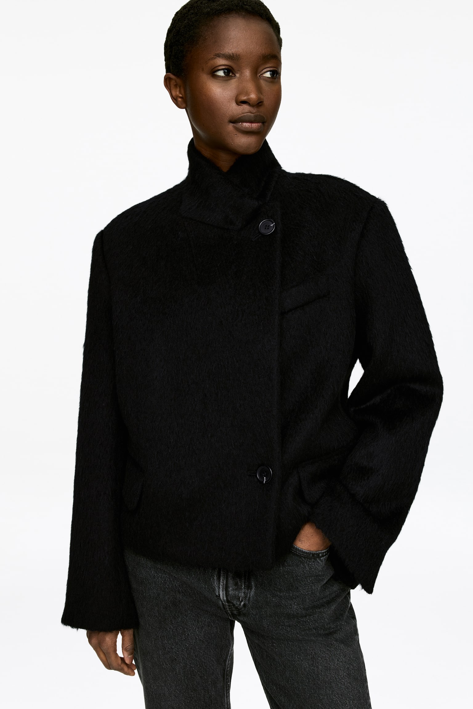 Giacca in misto lana e alpaca - Nero - 8