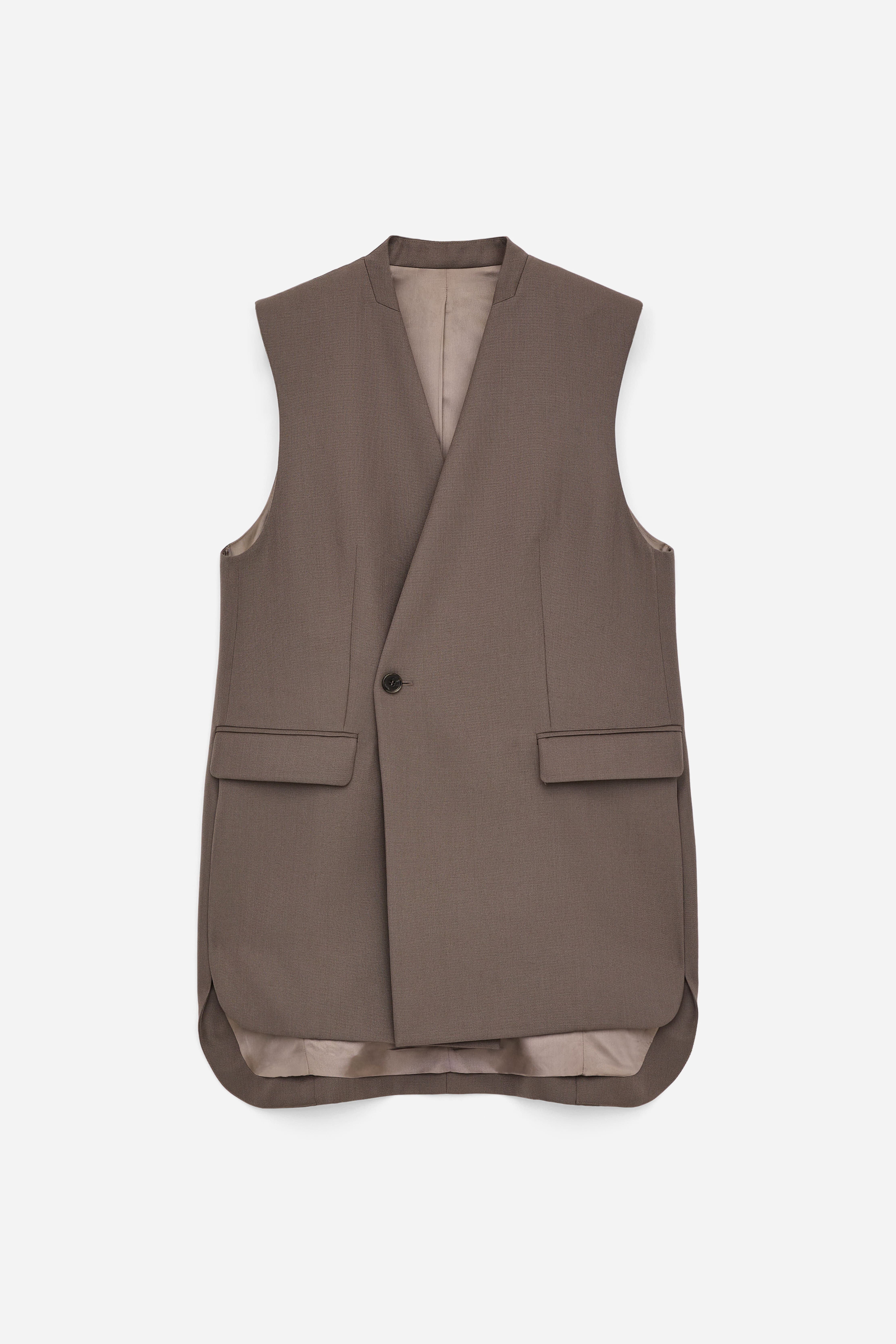 Elegante Weste aus Wollmischung - Dunkles Graubraun