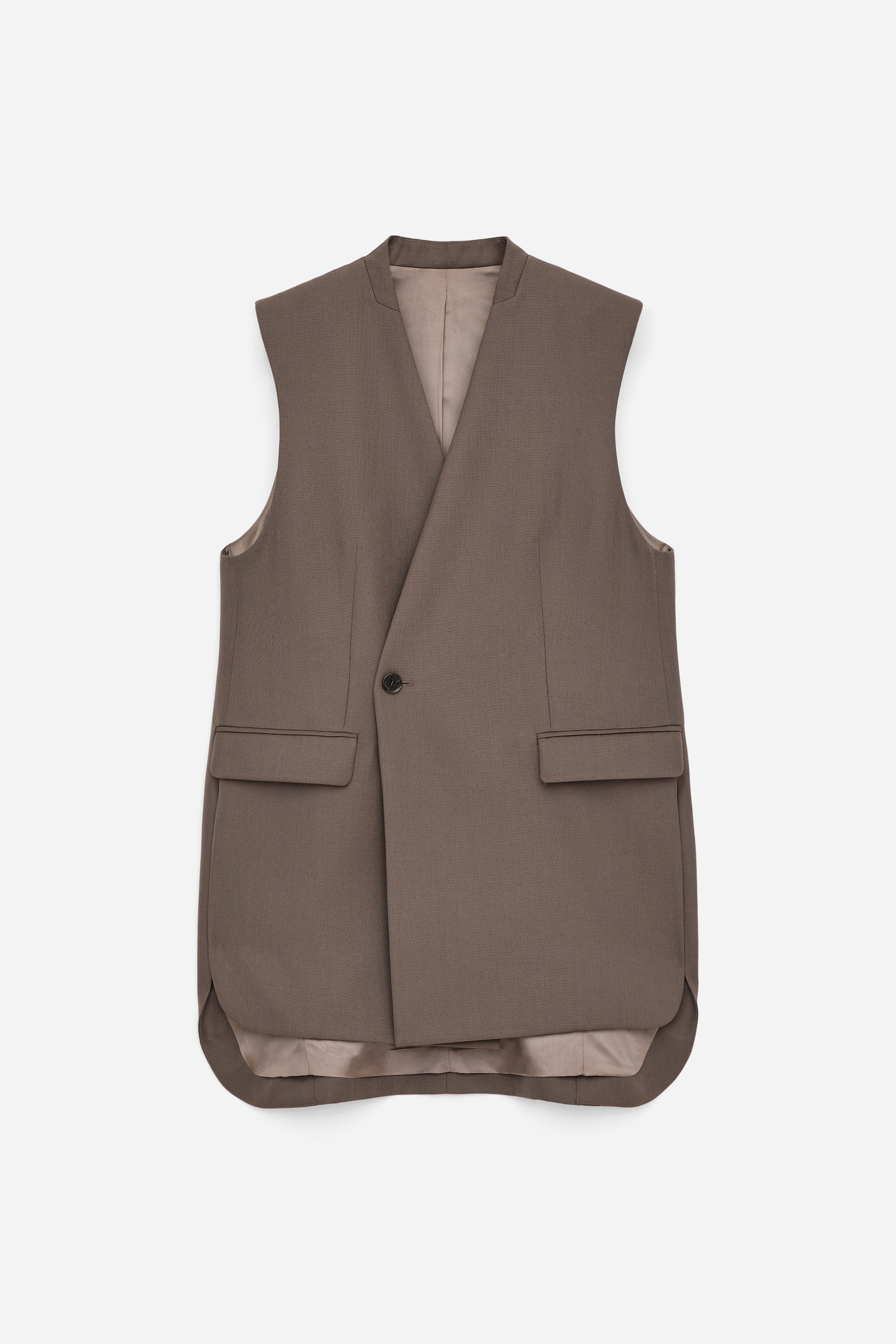 Dopasowana kamizelka z domieszką wełny - Ciemnoszary - 1