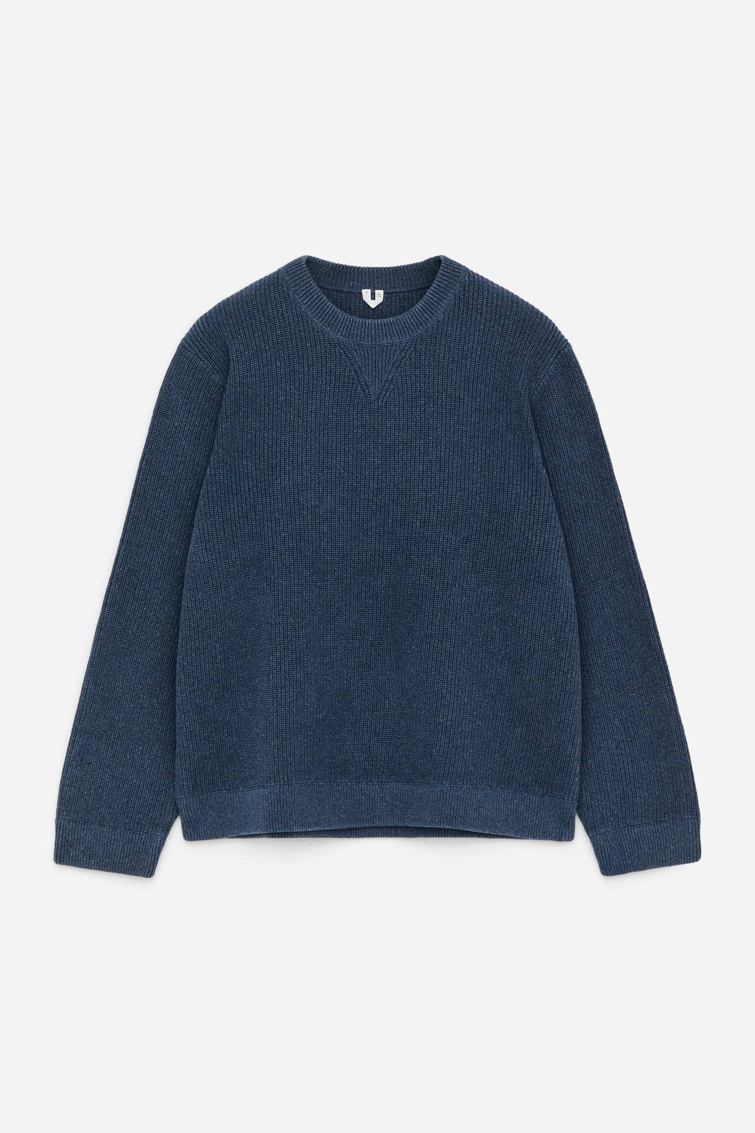 Pullover aus Baumwolle und Leinen - Blau/Rot - 2
