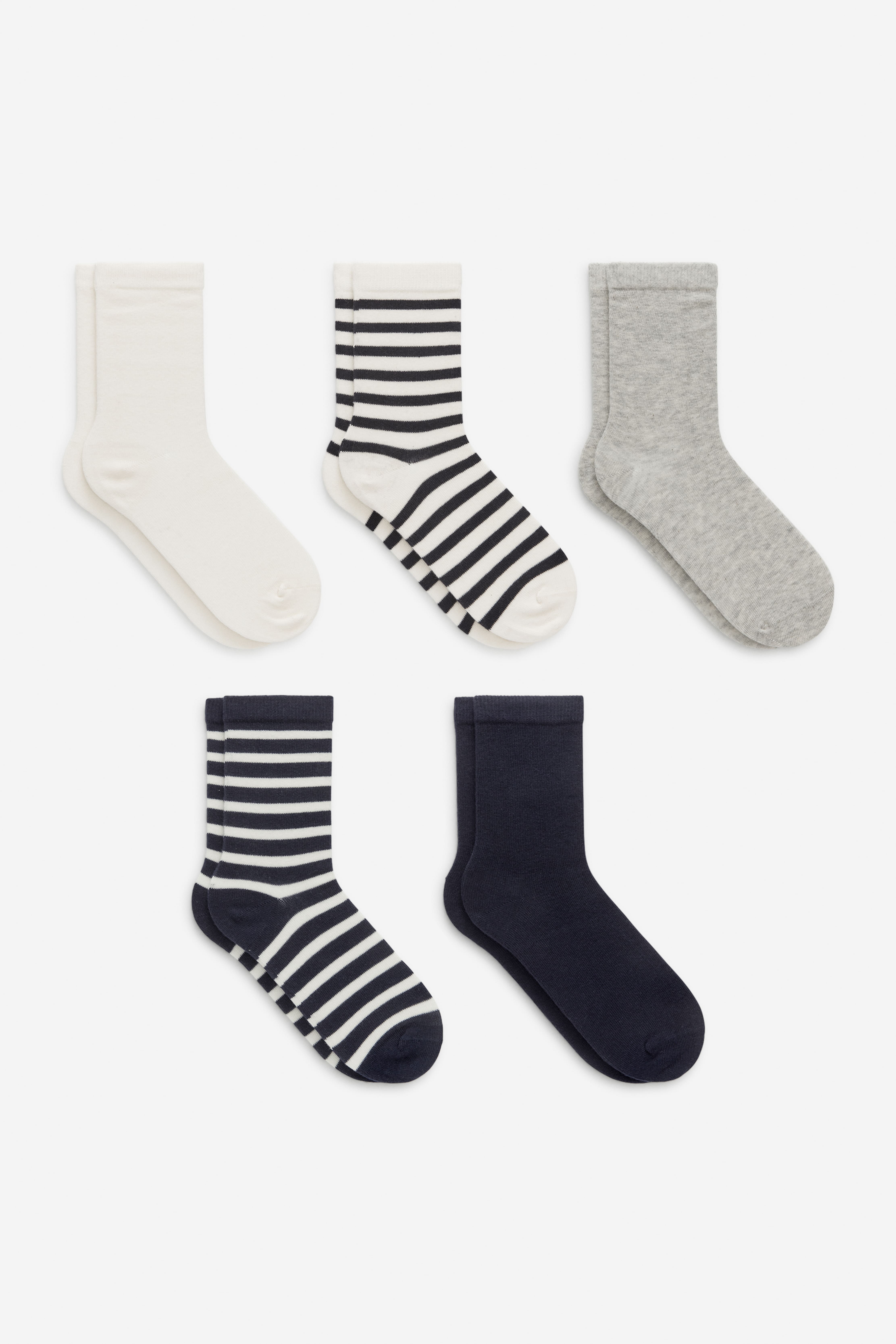 Bomullsstrumpor, 5-pack - Mörkblå/Beige/Mullvad/Off-white/Flermix/Lila/flerfärgad/Pink/Red/Lilac/Flerfärgade/hjärtan/Blå/grön