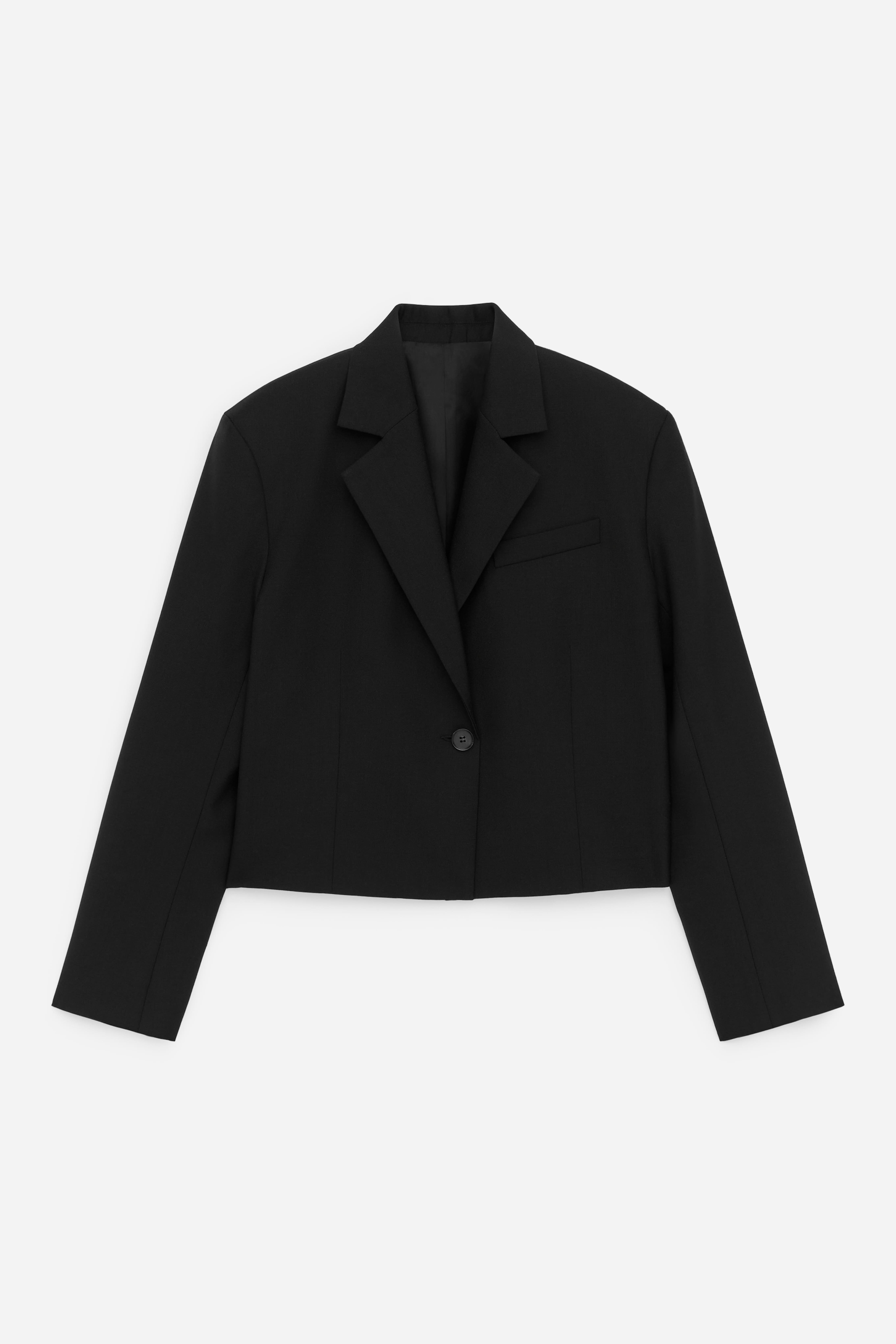 Kurzer Wollblazer - Schwarz