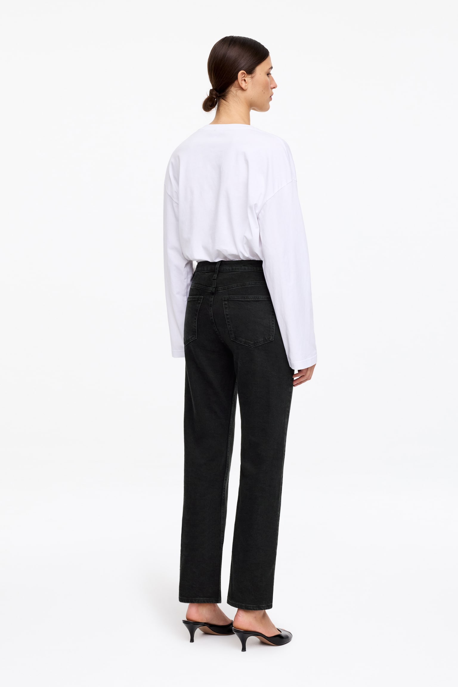 Jean slim raccourci JADE - Noir délavé/Blanc/Bleu foncé/Bleu/Bleu foncé - 3