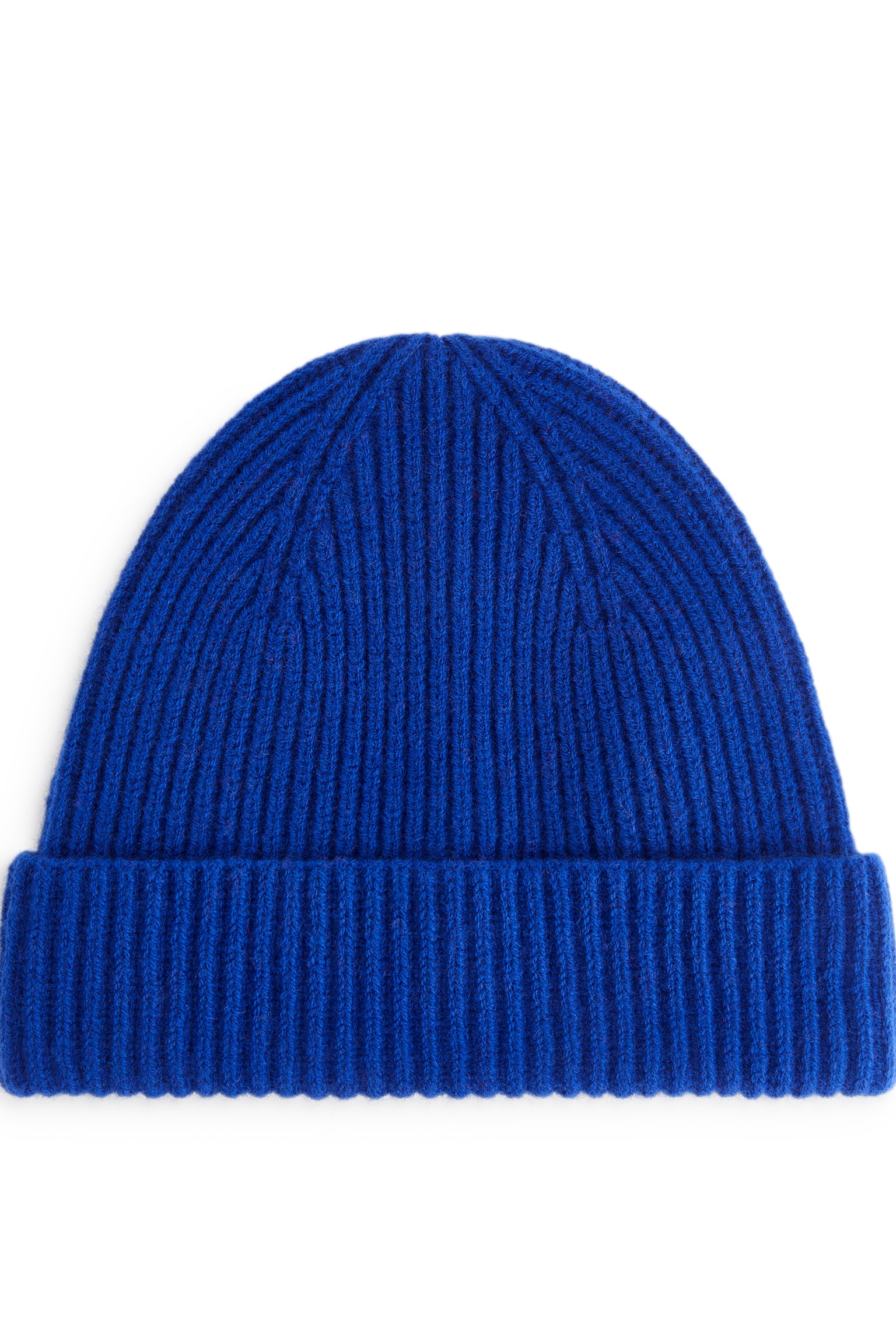 Rib-Knit Wool-Blend Beanie - Blue/Beige - 1