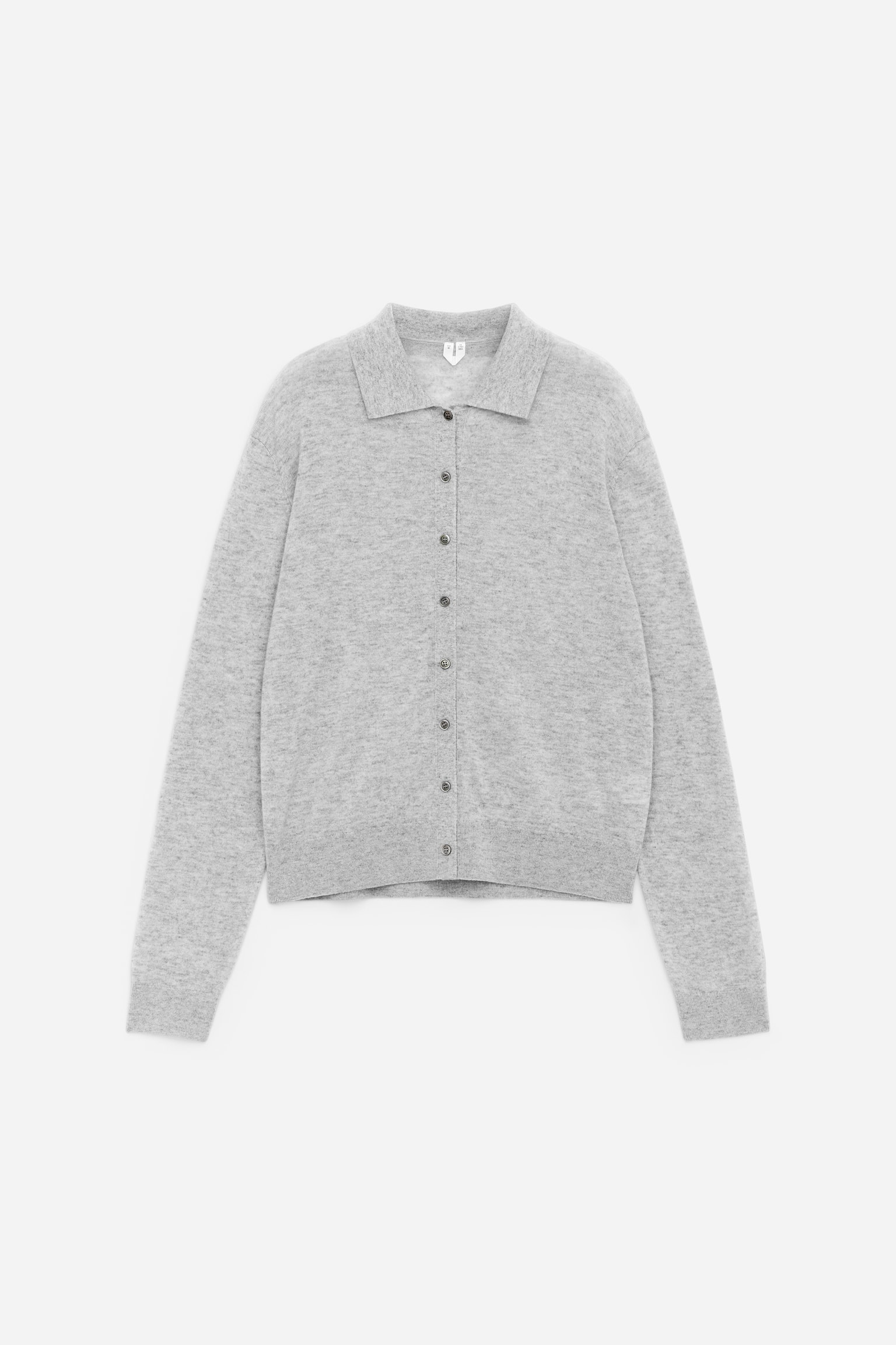 Cardigan in puro cashmere - Grigio/Turchese chiaro - 2