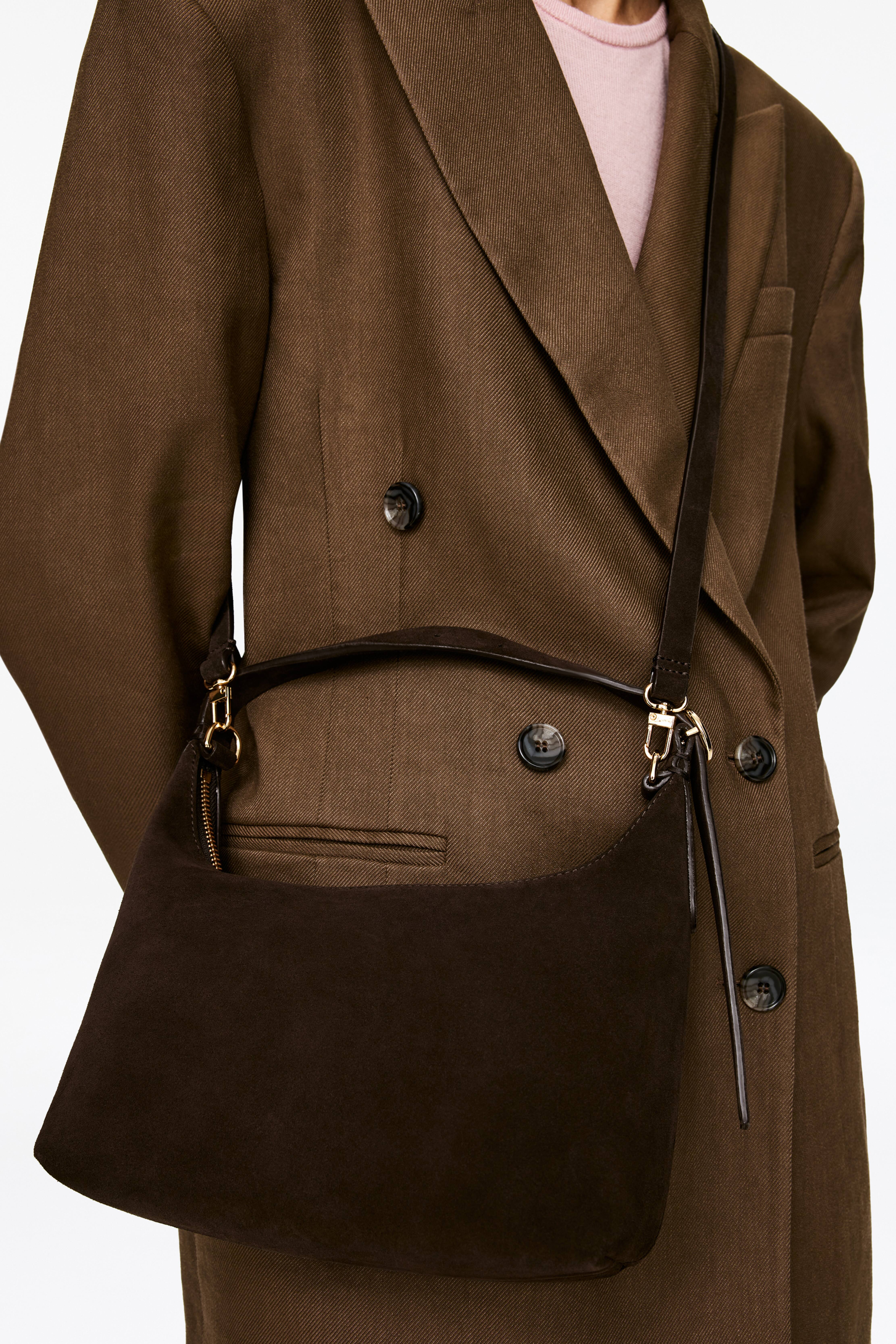 Borsa in pelle scamosciata - Marrone