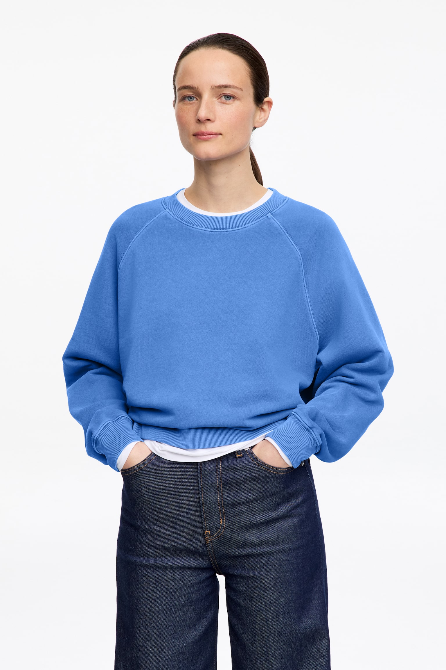 Terry Sweatshirt - Blue/Dark Brown/Pink/Brown/Dusty Beige/Grey Melange/Light Turquoise - 1