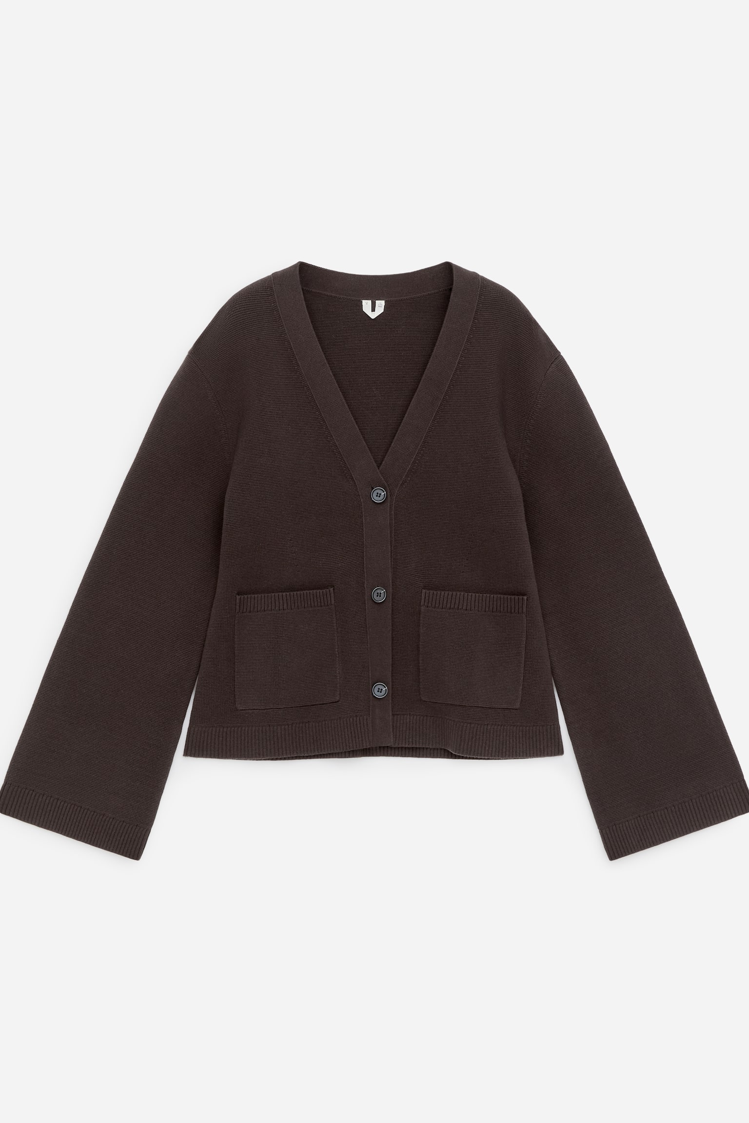 Strickjacke aus Baumwolle - Dunkelbraun/Helles Taupe - 2