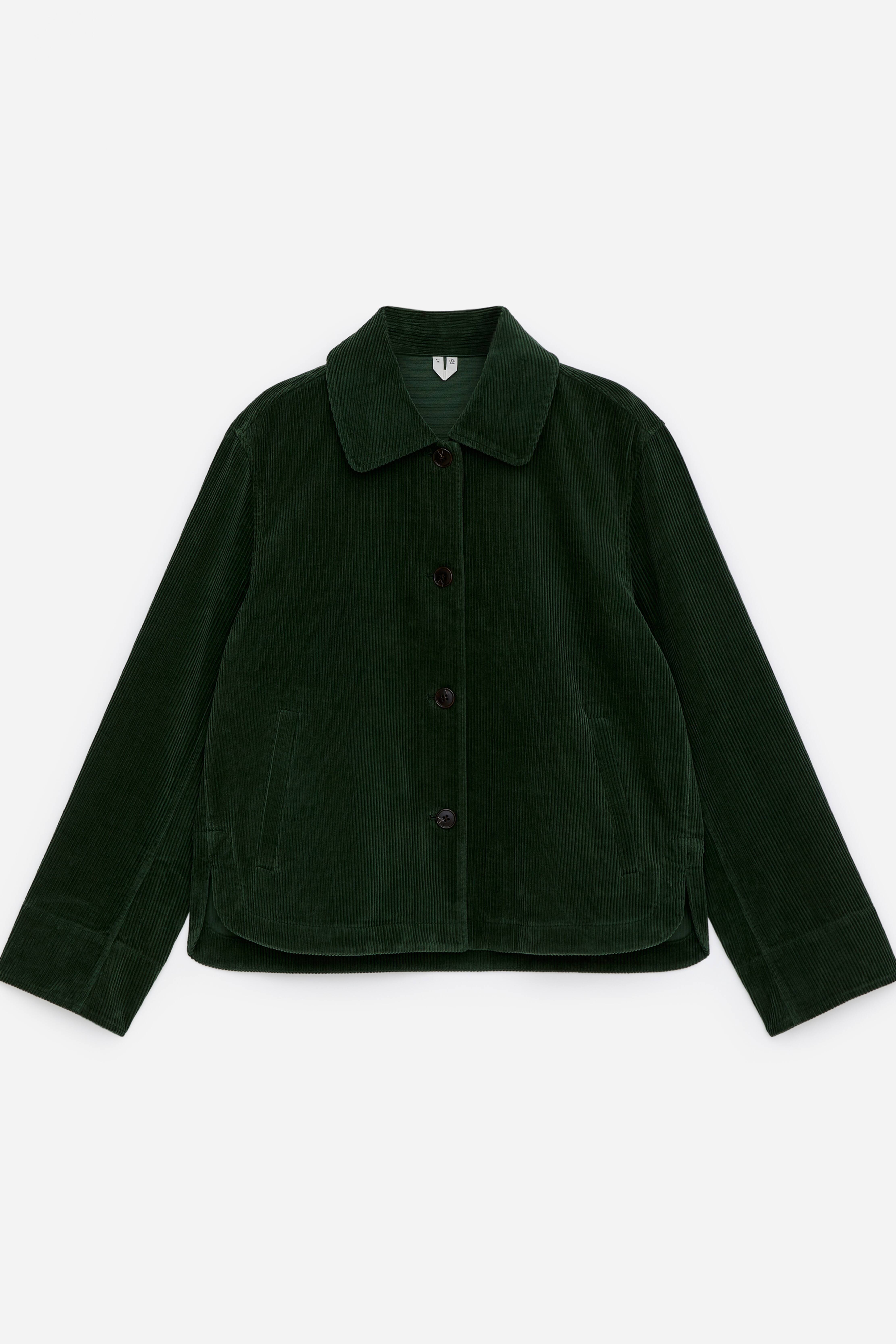 Overshirt aus Cord - Dunkelgrün