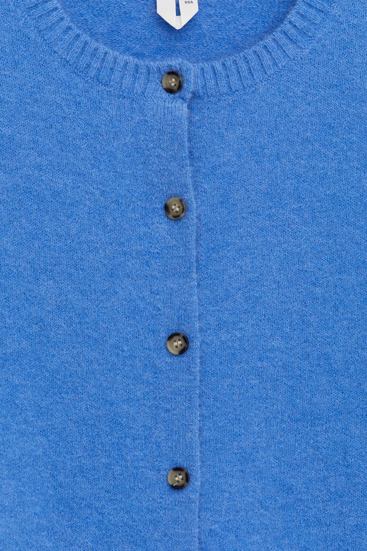 Strickjacke aus einer Alpaka-Wollmischung - Knallblau/Graumeliert/Dunkelblau - 3