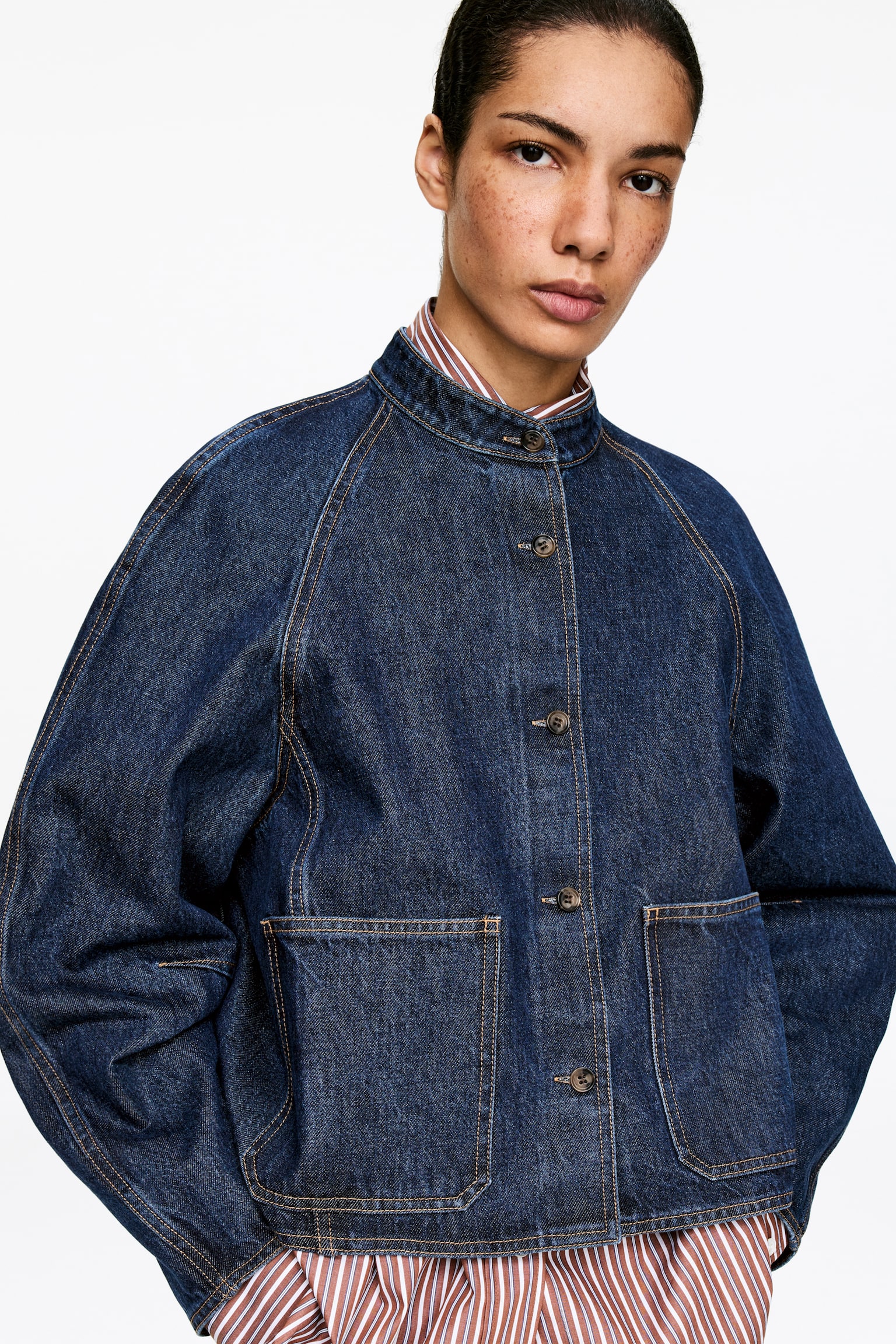 Overshirt i denim - Mörkblå - 5