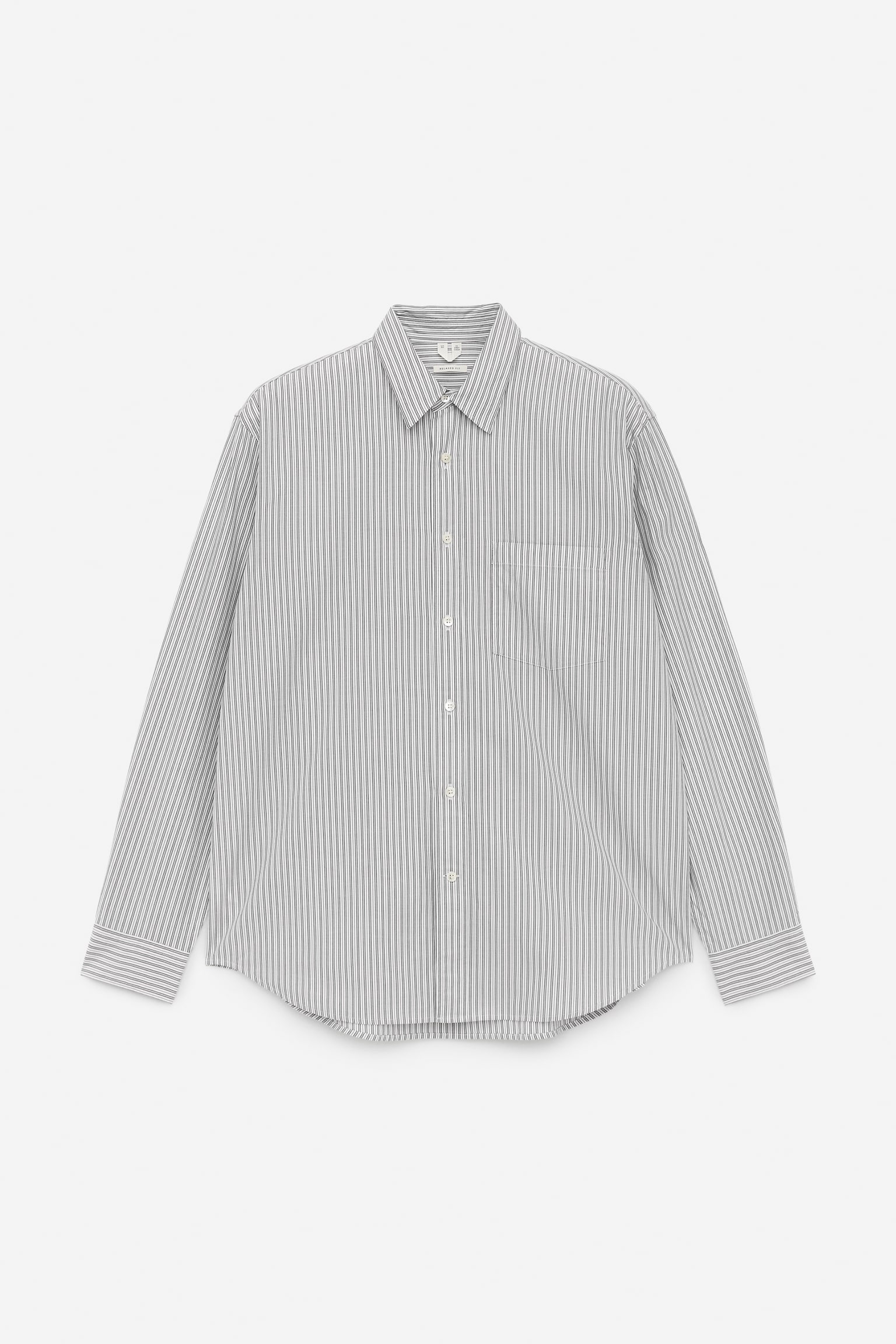 Relaxed Cotton Shirt - White/Light Blue/White