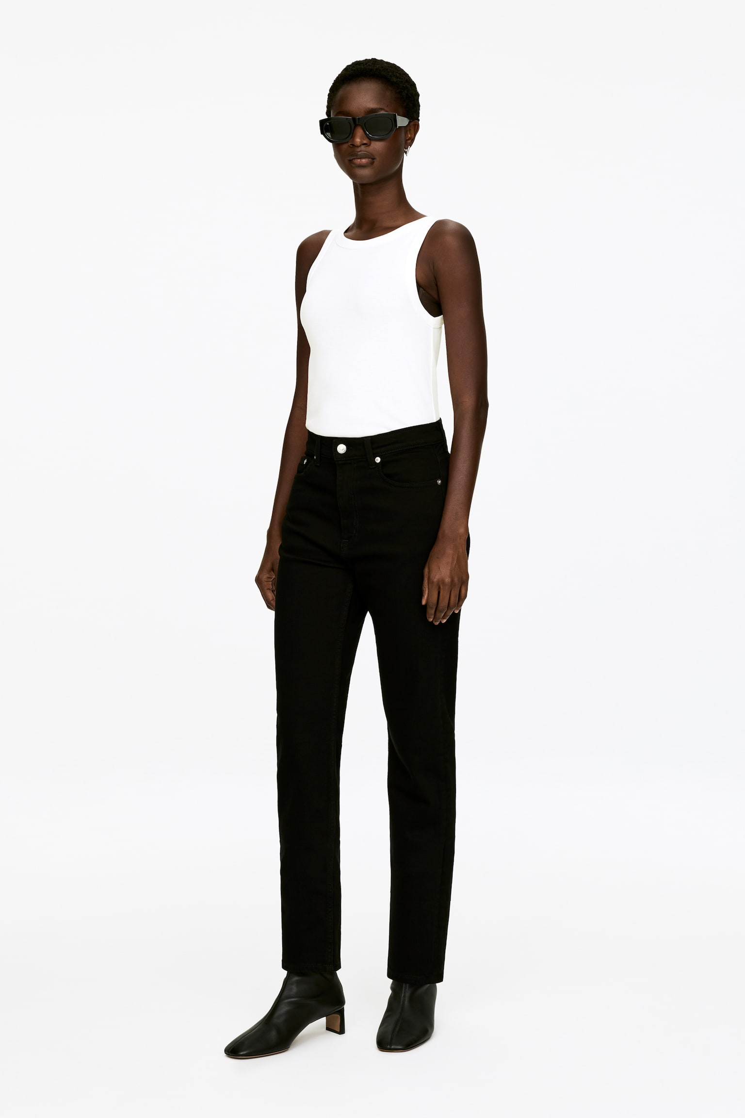 Rippträgerhemd - Weiß/Grau/Schwarz - 5