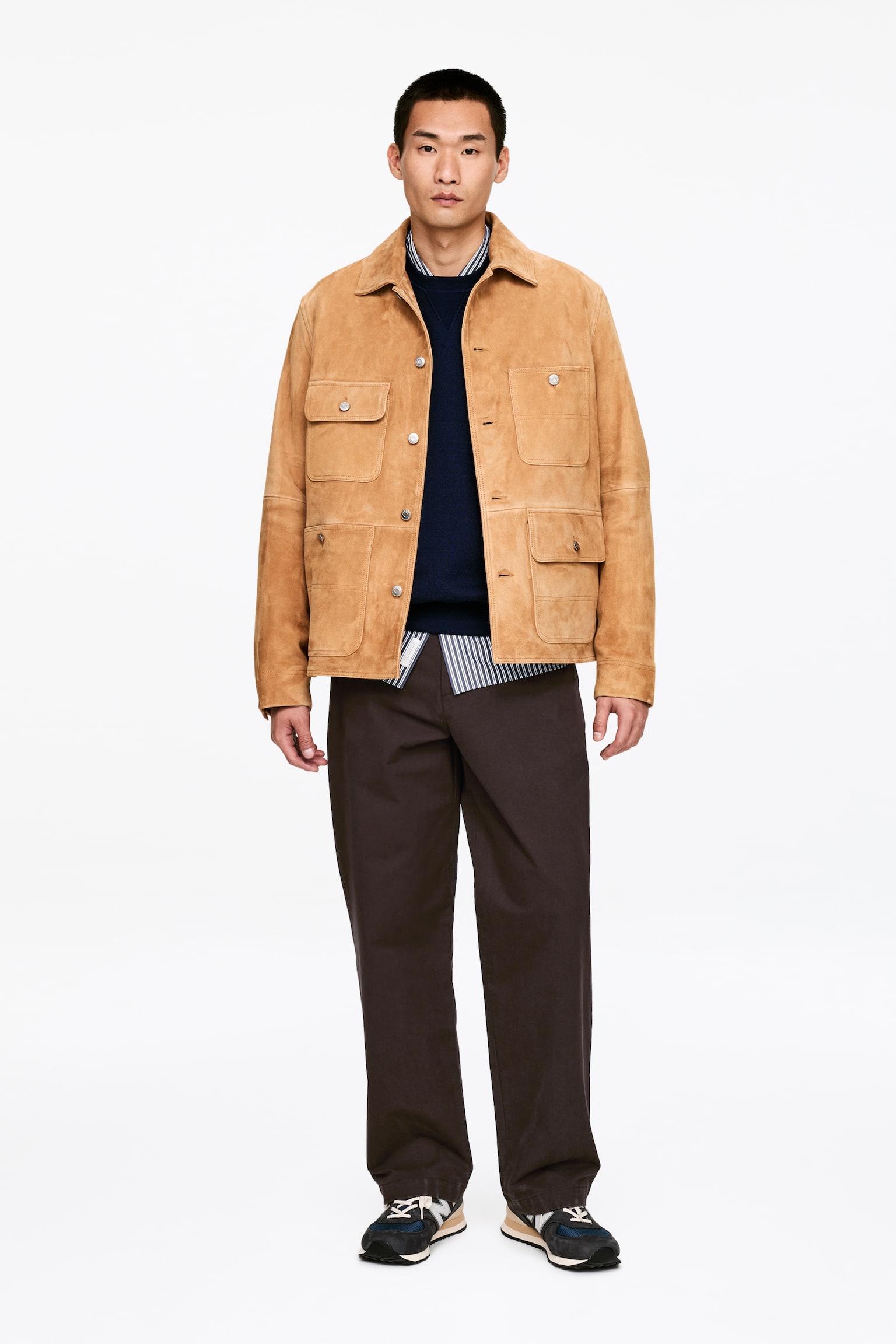 Chino din bumbac lejer - Maro Închis/Bej/Albastru Închis - 1