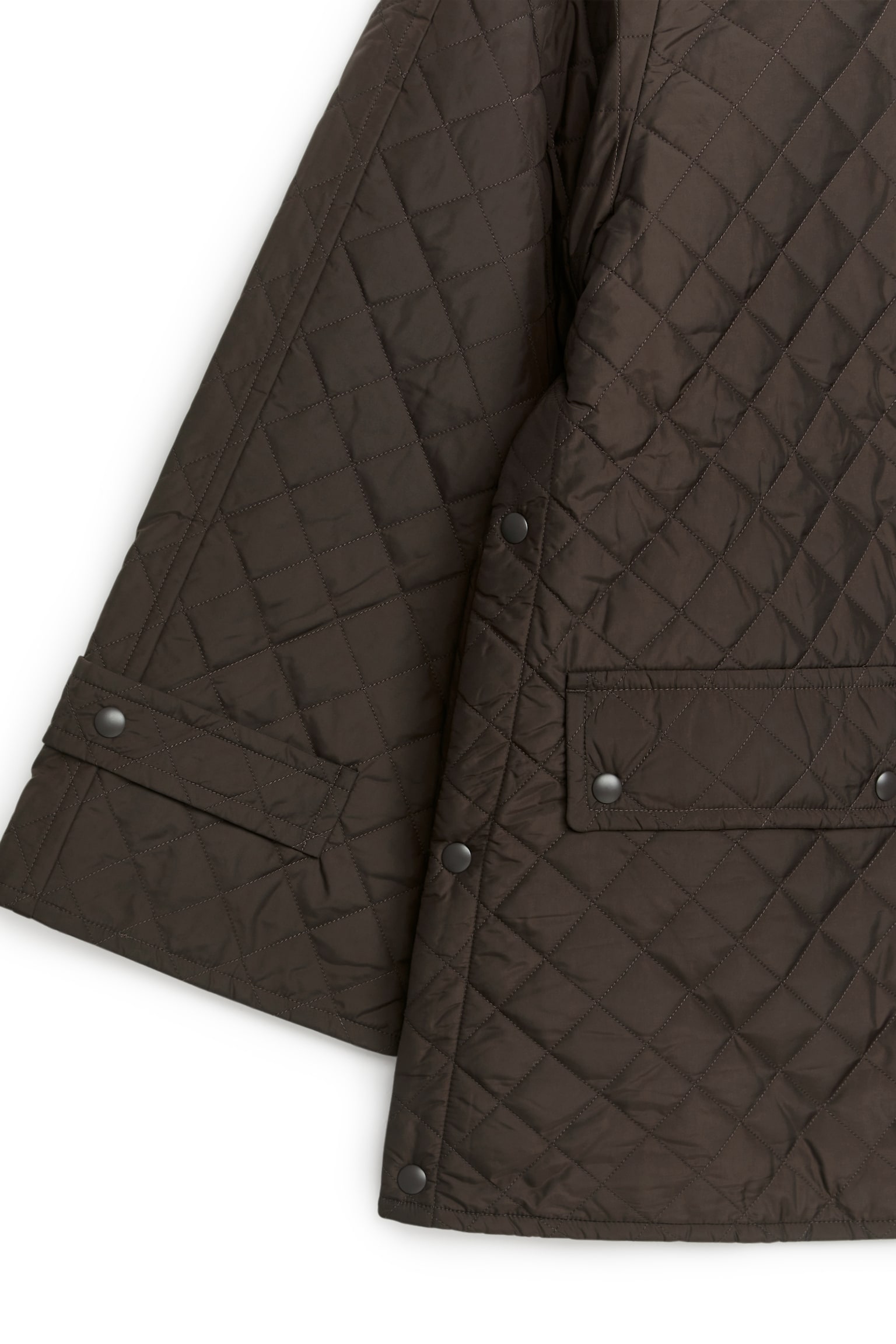 Quilted Jacket - Dark Brown/Black - 3