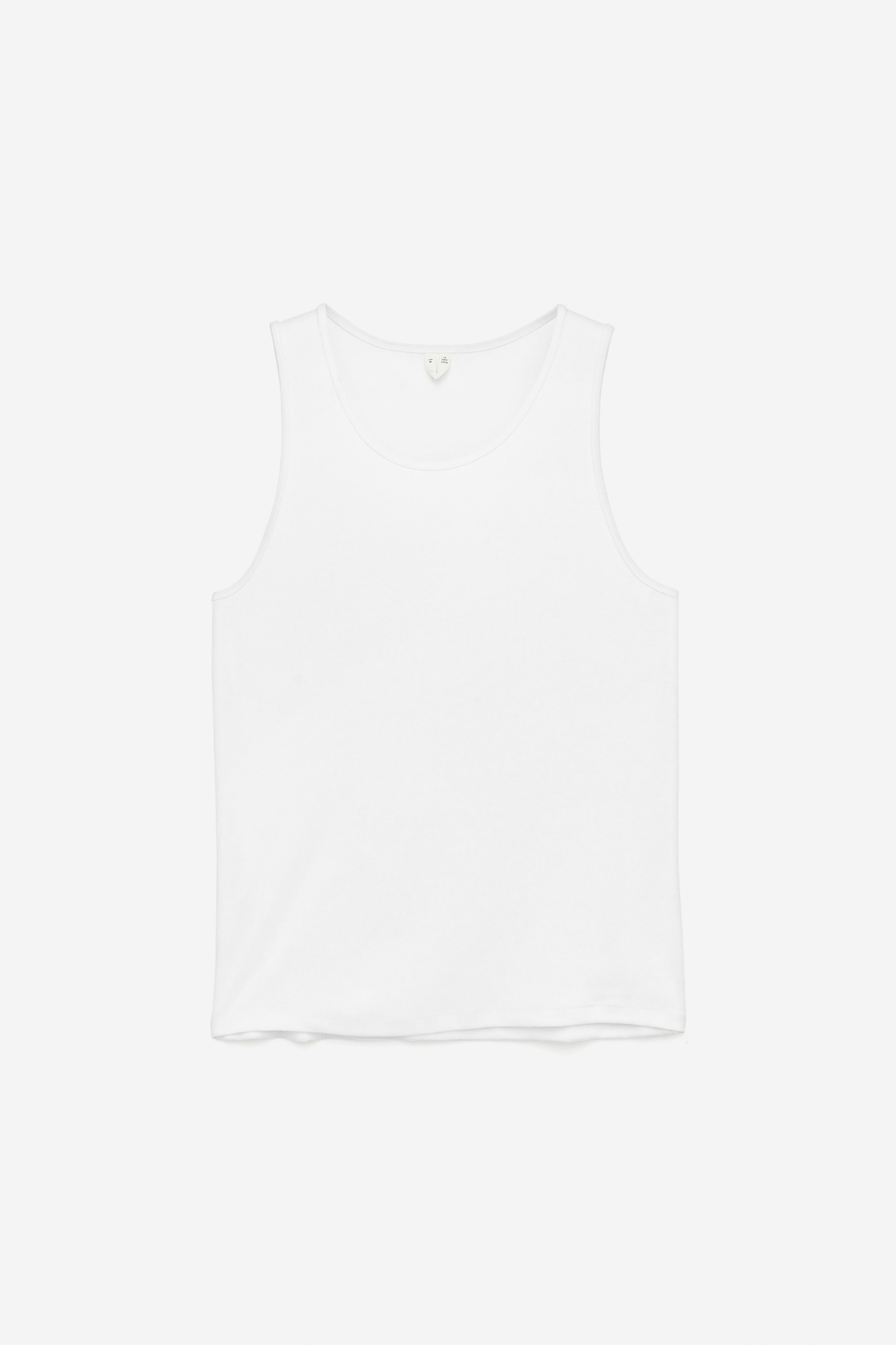 Débardeur côtelé - Blanc/gris