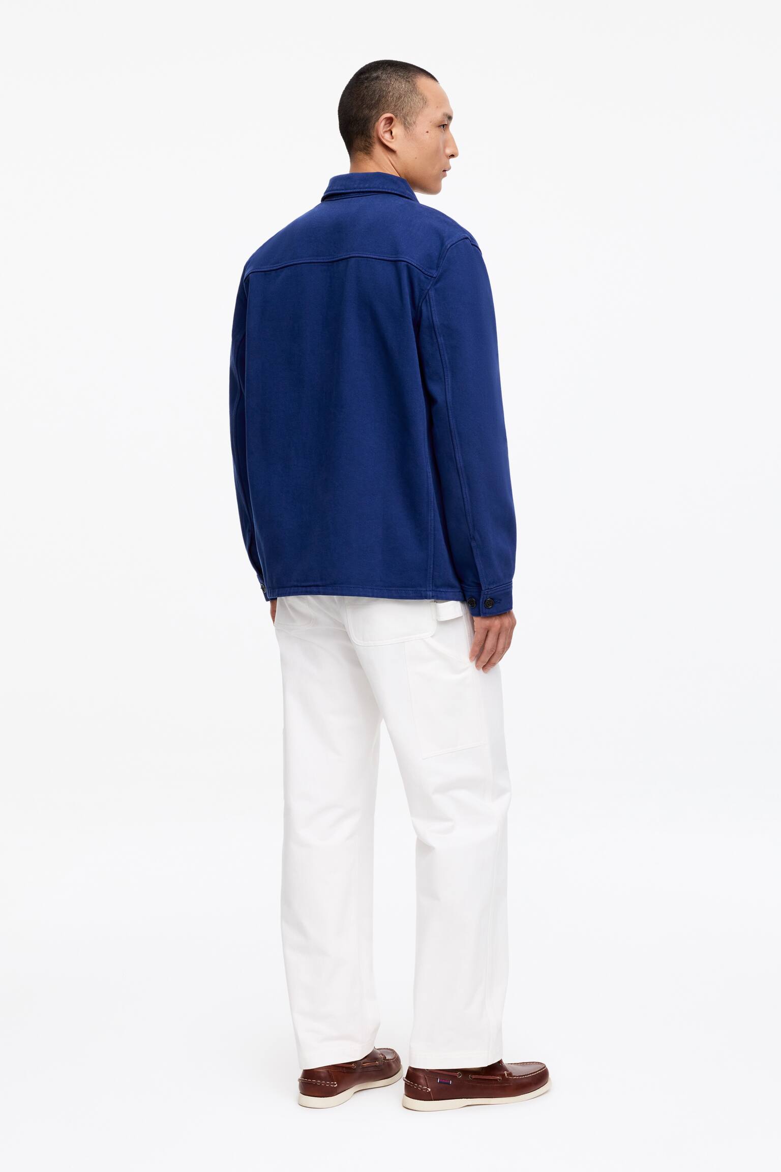 Overdyed overshirt van keperstof - Klein blue/Groen/Donkerblauw - 3
