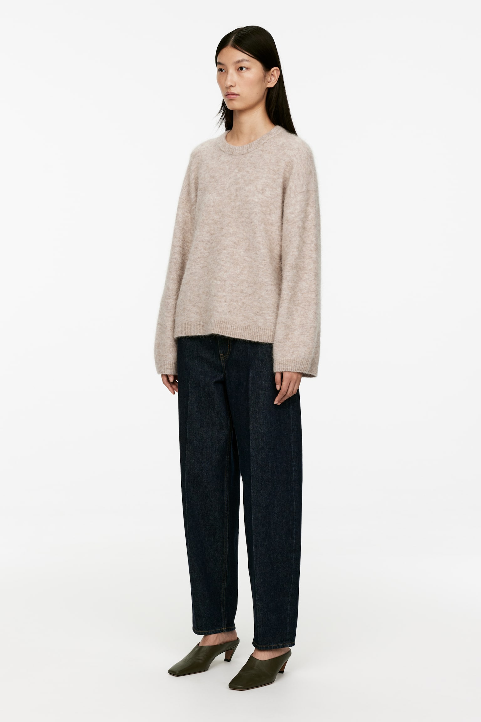 Alpaca-Wool Blend Jumper - Beige/Black/Off White/Pink/Light Grey/Dusty Blue/Dark Yellow/Dark Brown/Dark Green - 3