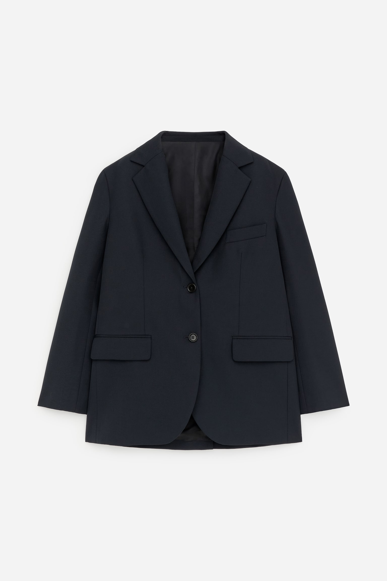 Blazer en laine mélangée - Bleu foncé