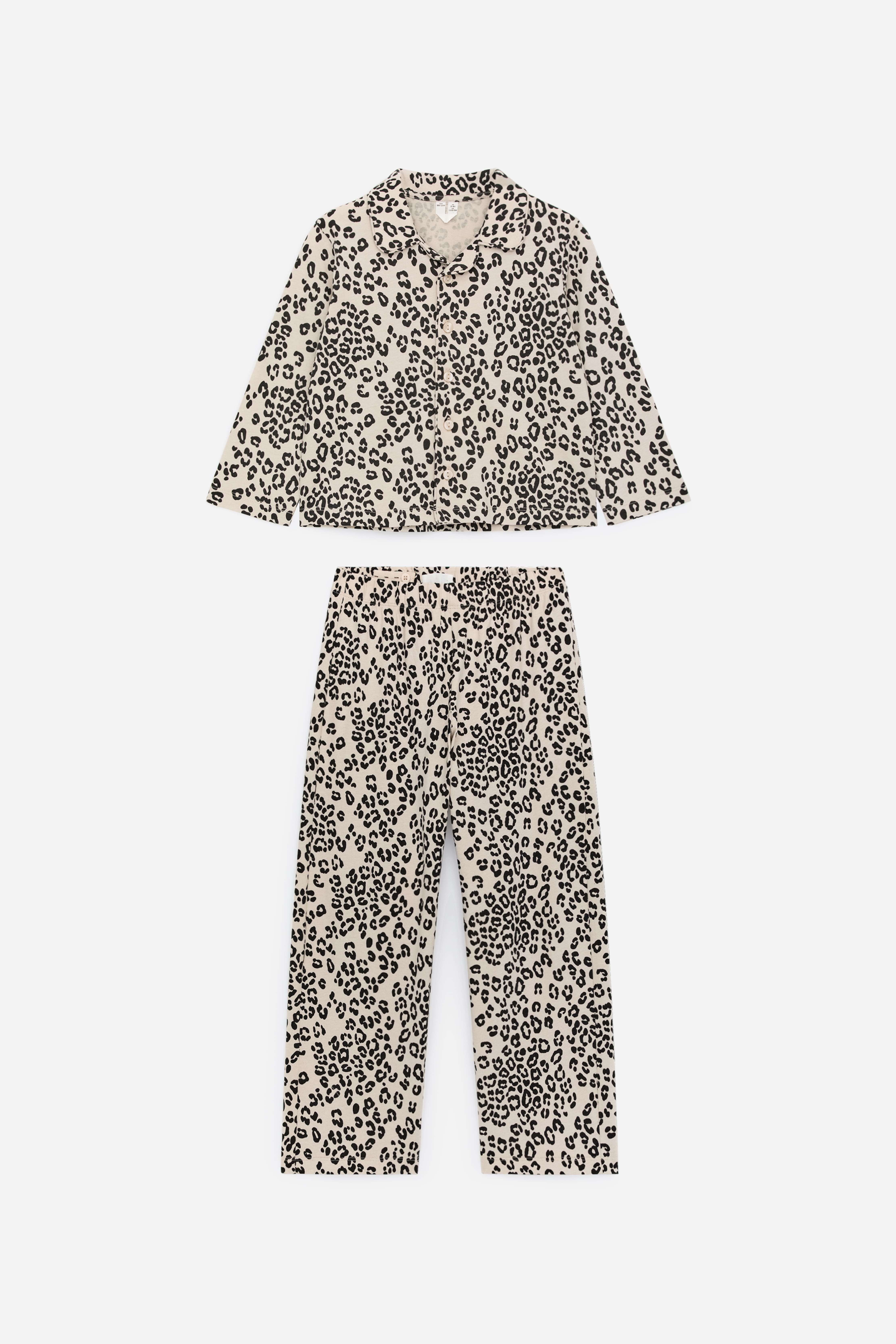 Ensemble pyjama en coton - Beige/Noir/Mauve/Cœurs rouges
