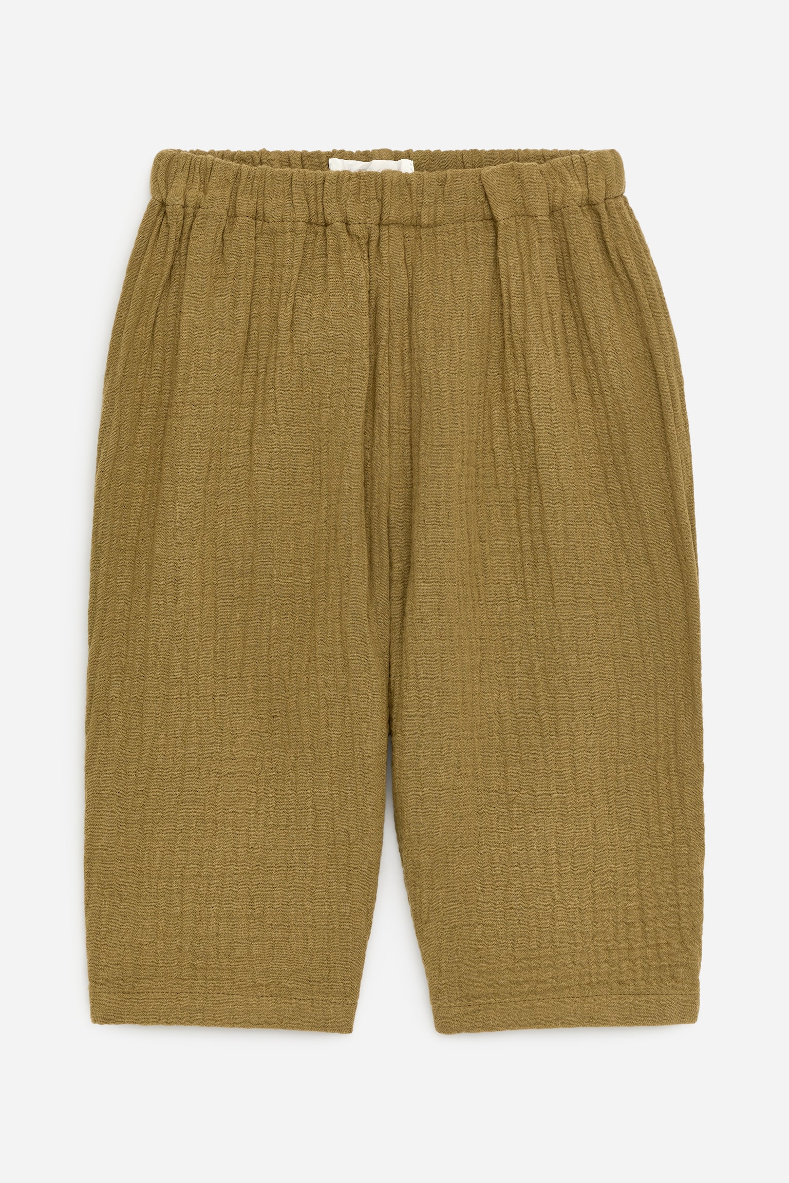 Spodnie z bawełnianego muślinu - Zielony khaki/Jasnoniebieski/Beżowy - 1