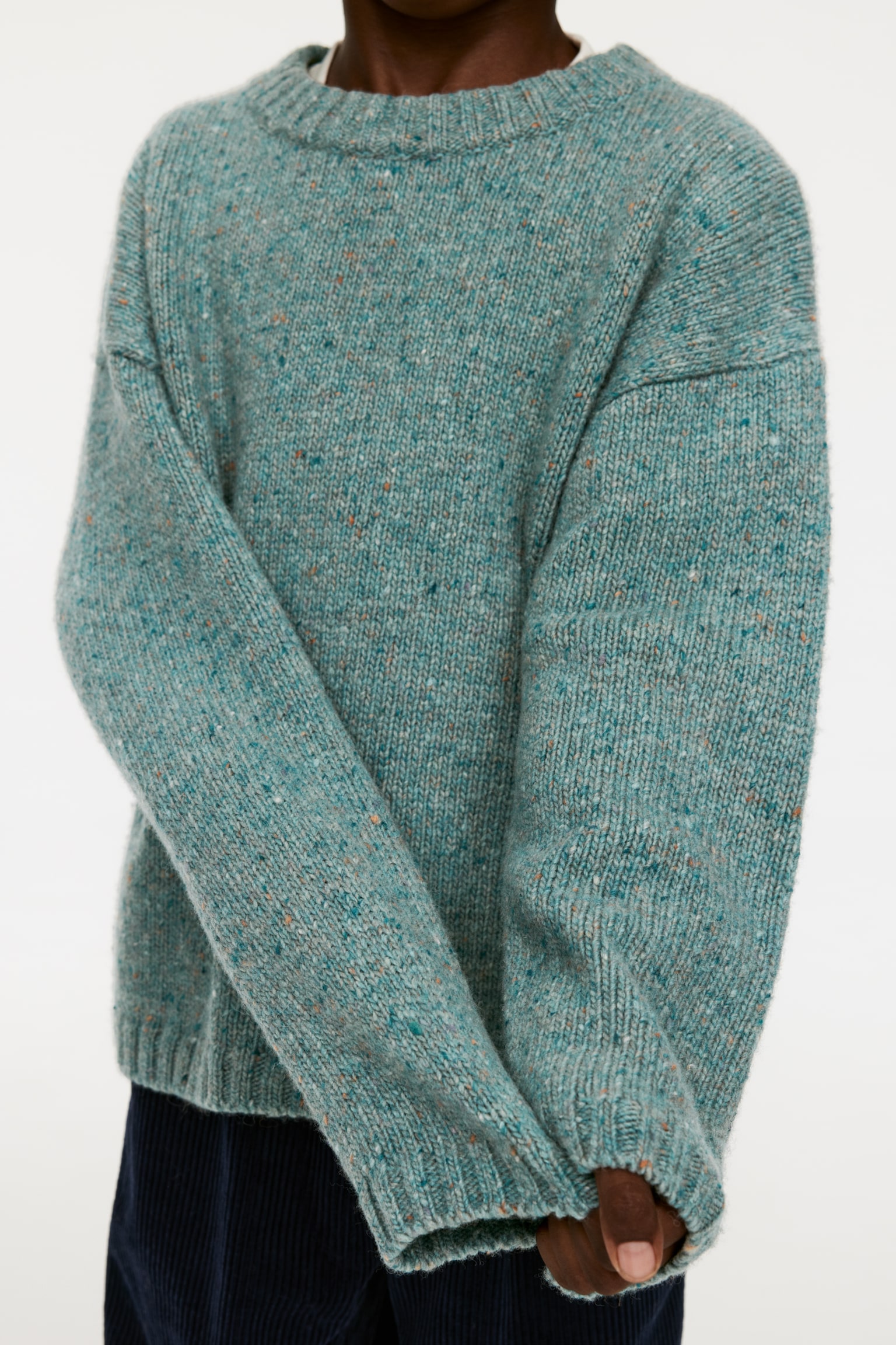 Neps Wool-Blend Jumper - Green/Blue/Beige Melange - 3