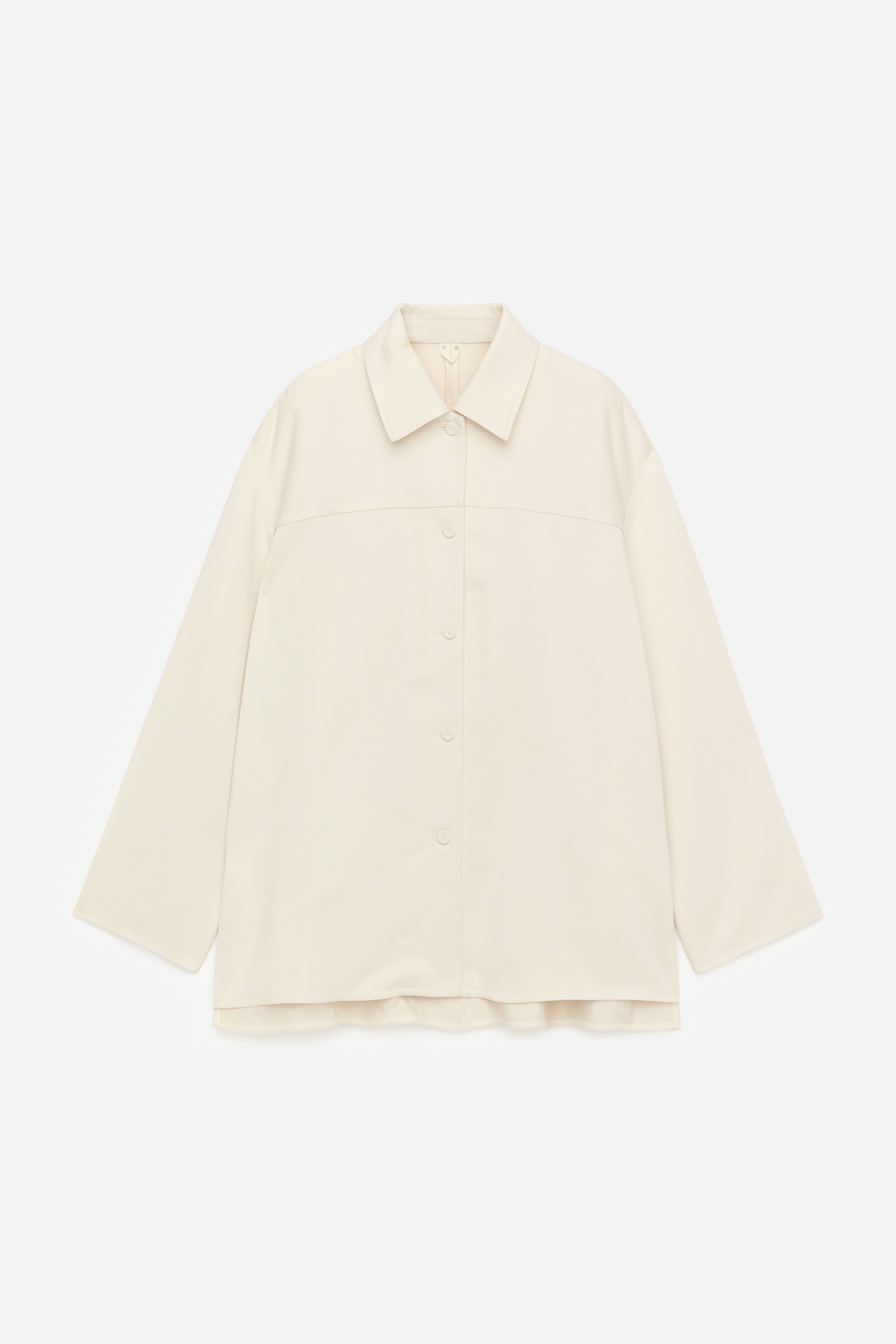 Overshirt in raso - Beige chiaro