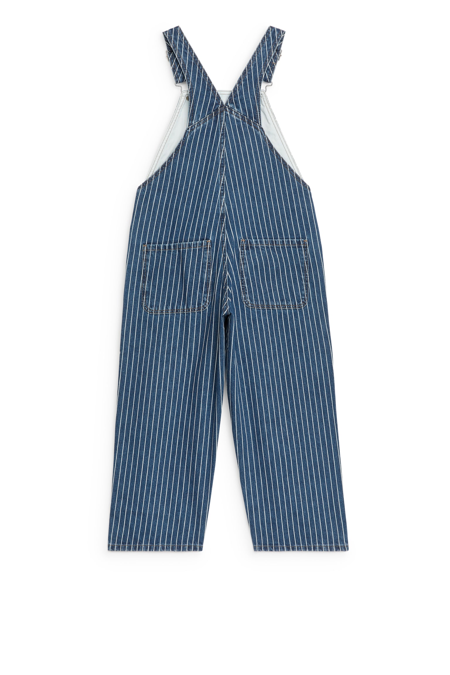 Relaxed Denim Dungarees - Mid Blue/Hickory - 3