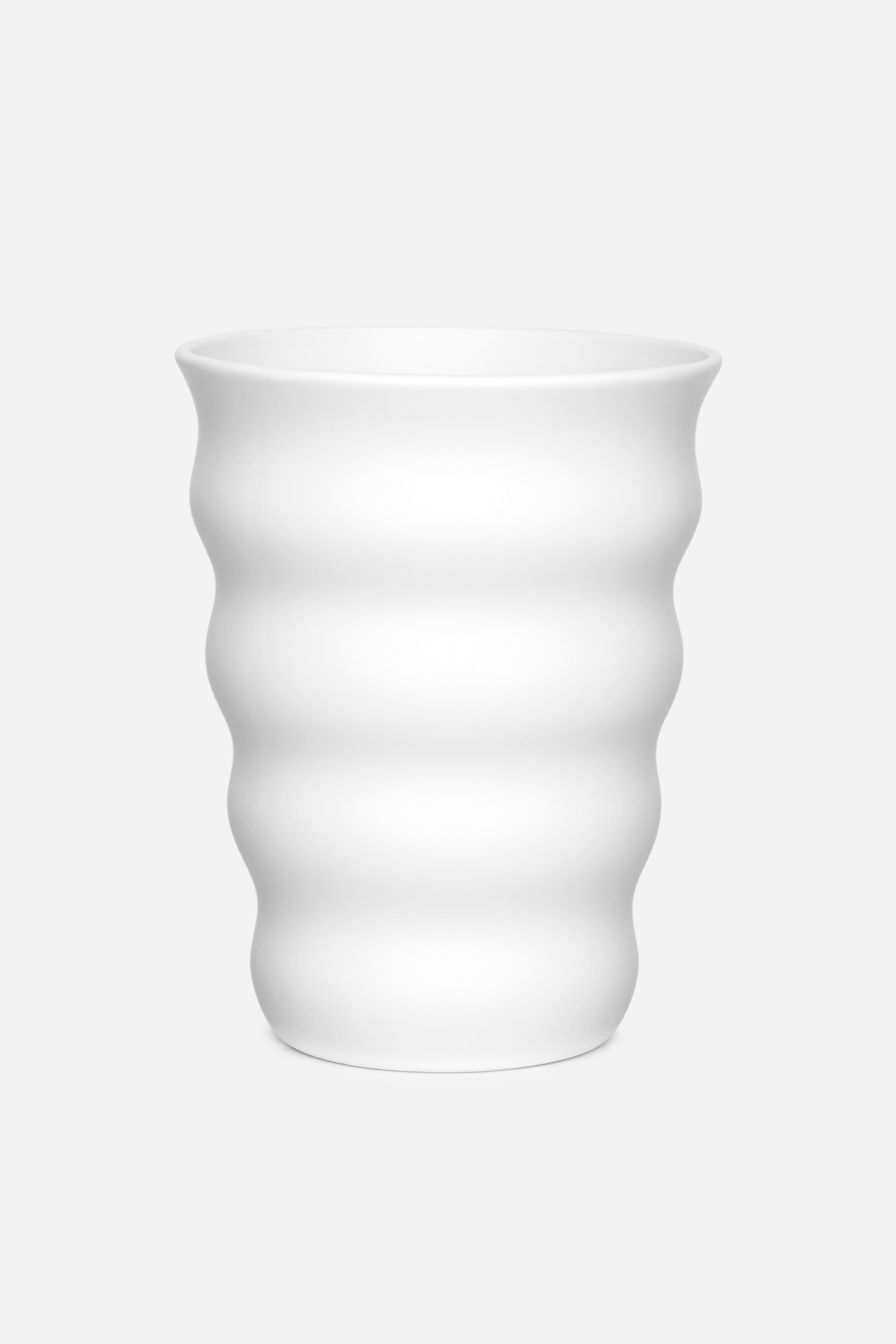 Vase en grès 22 cm - Blanc