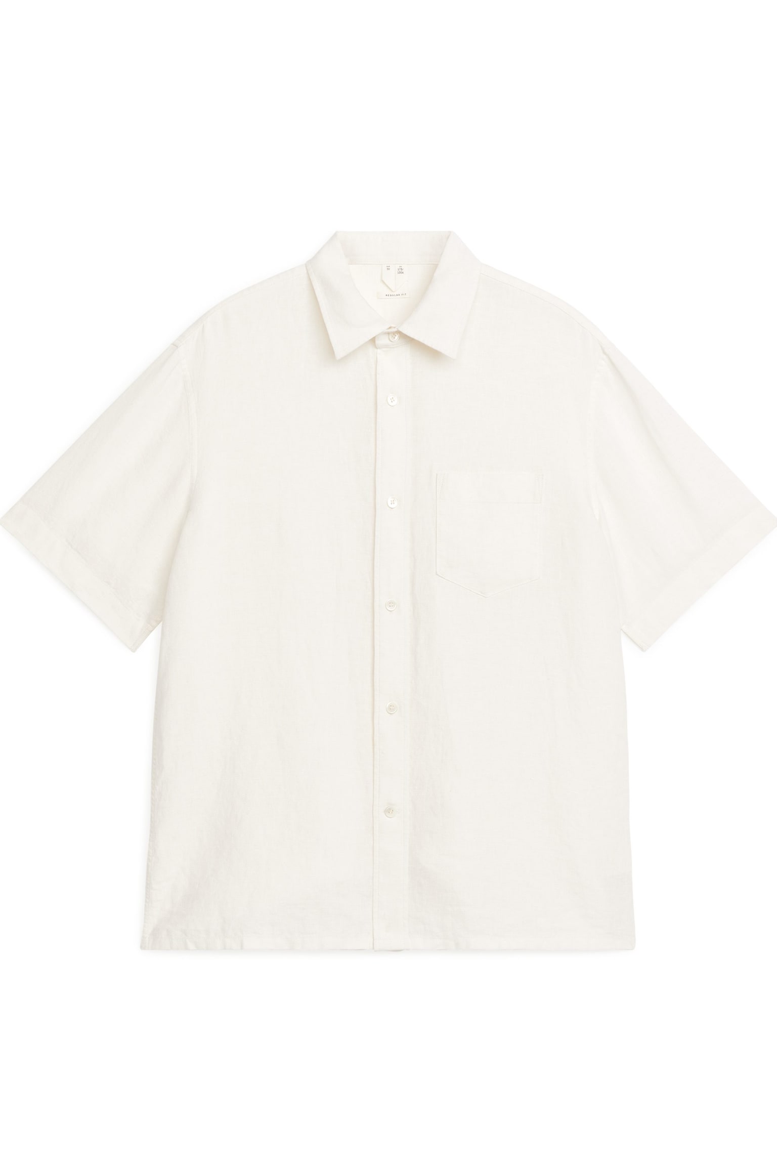 Short-Sleeved Linen Shirt - White - 1