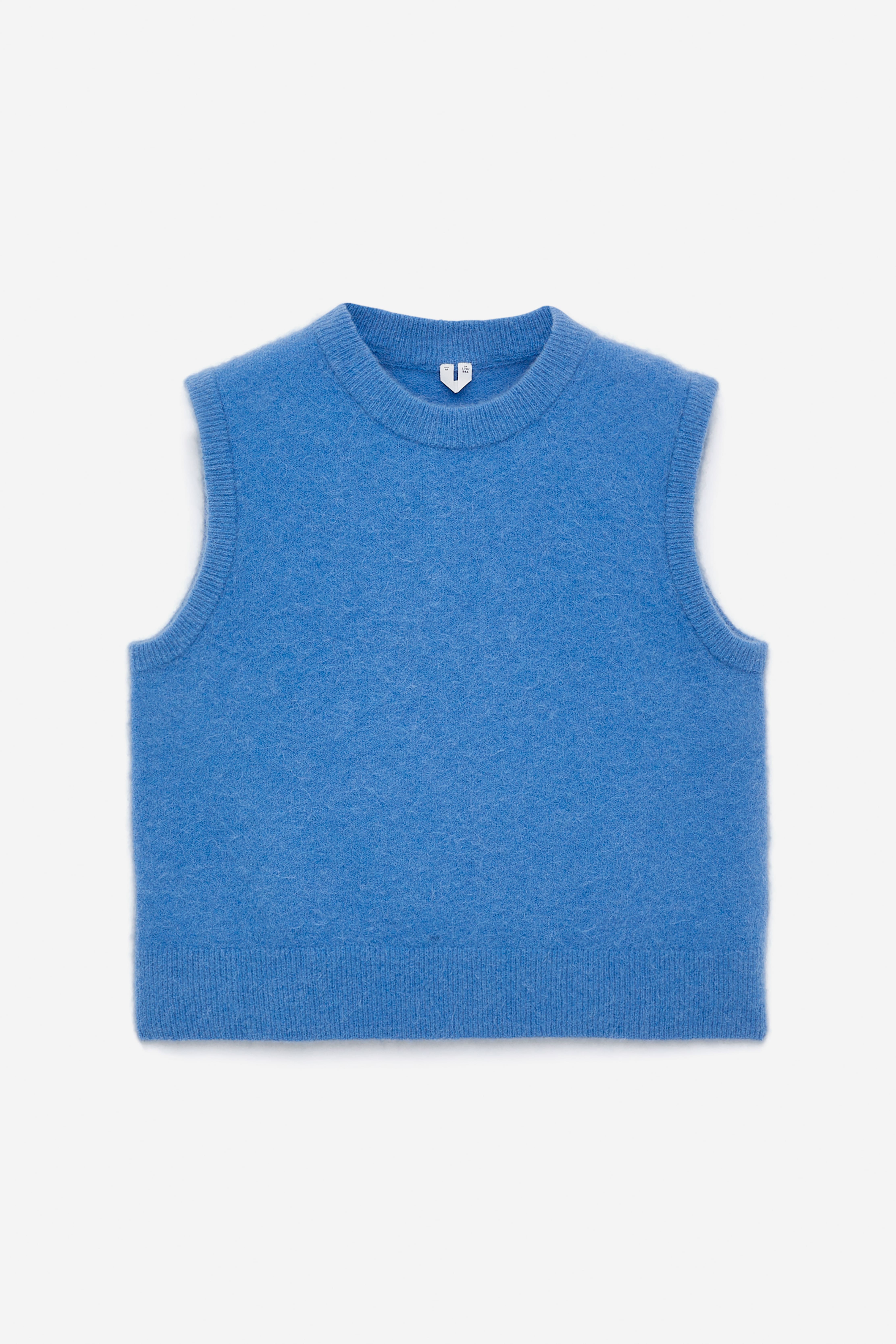 Pullunder aus Alpakawolle und Wolle - Blau/Schwarz