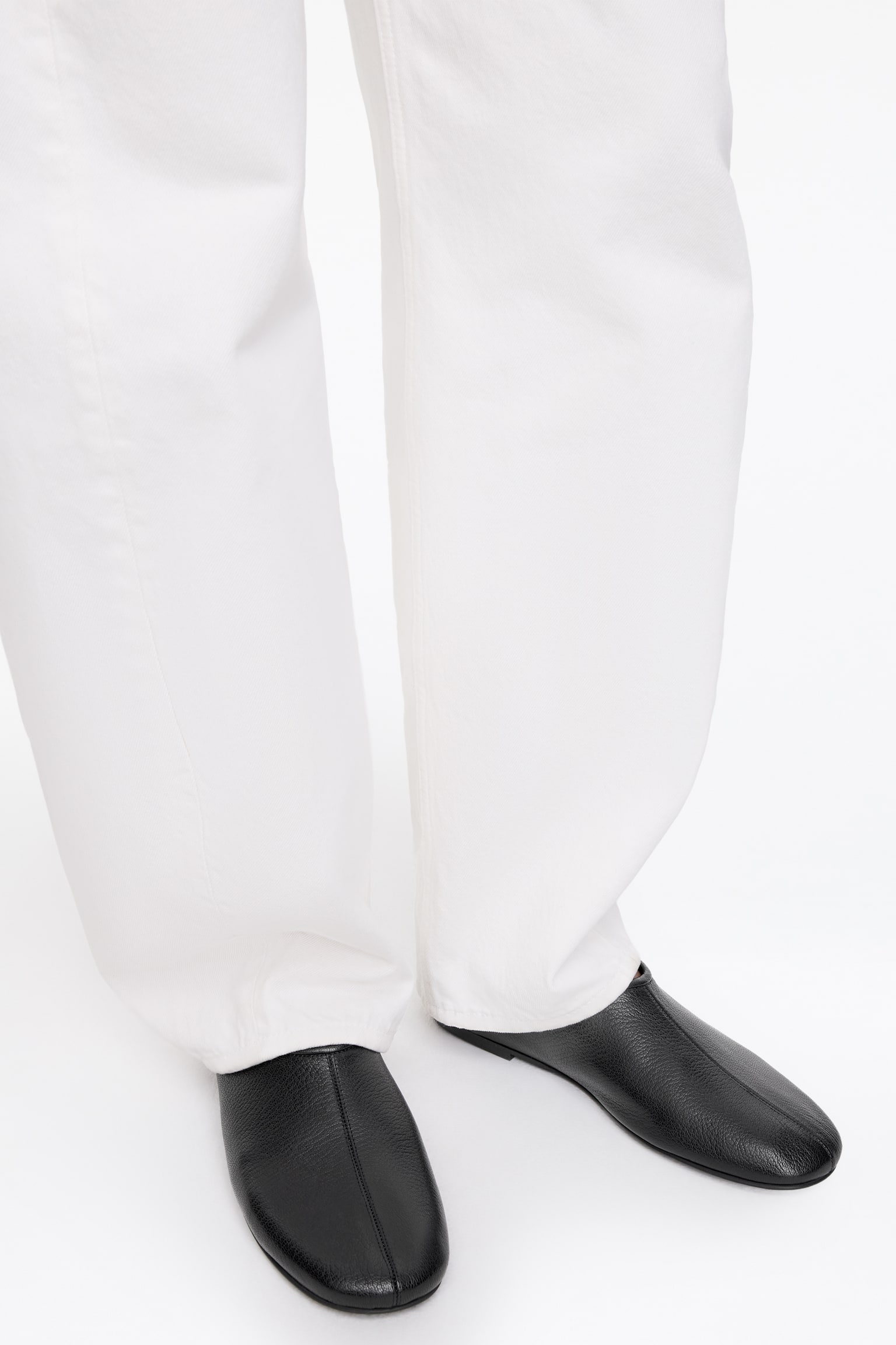 Ballerine a pantofola in pelle - Nero/Marrone/Grigio - 1