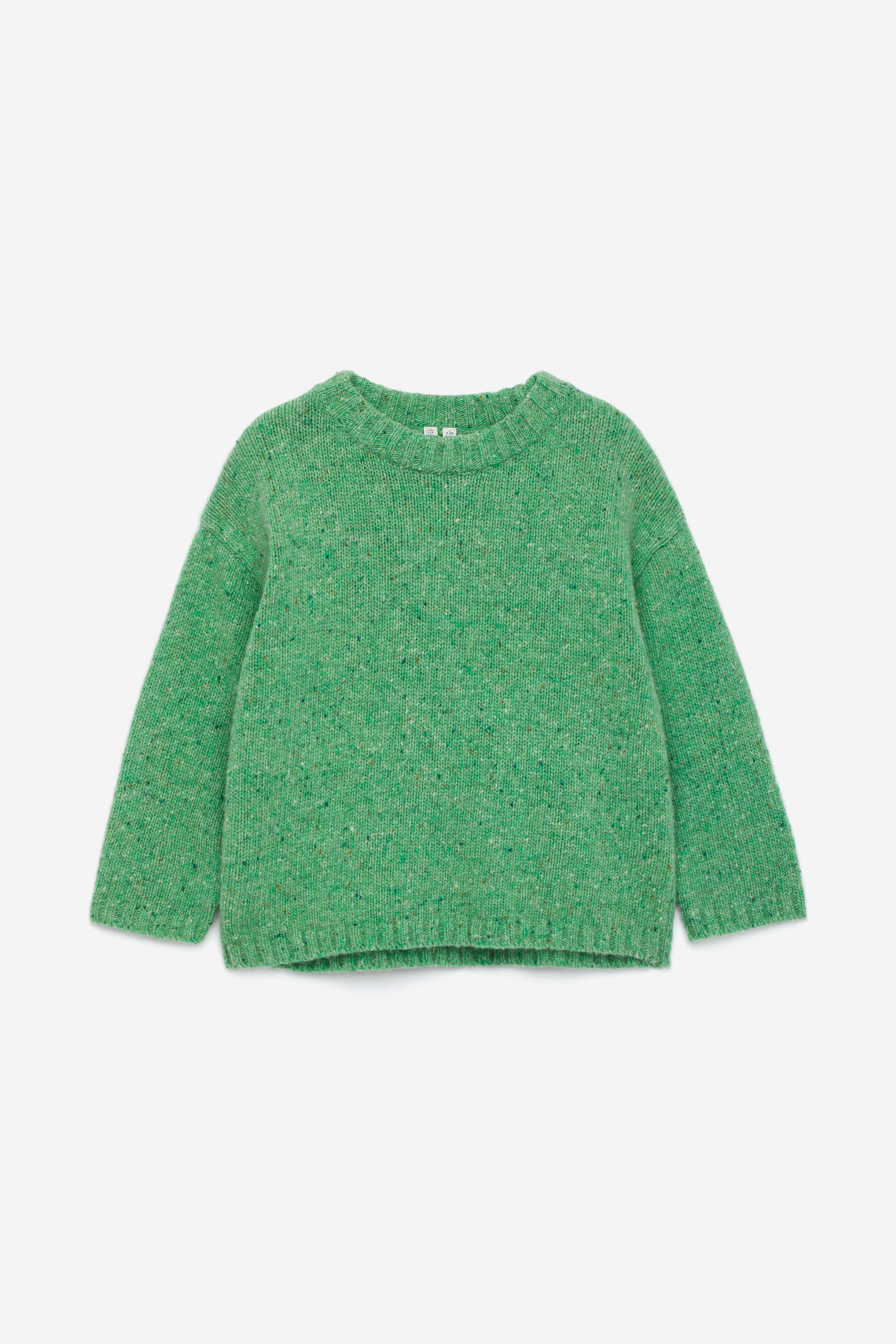 Pull en laine mélangée mouchetée - Vert/Bleu