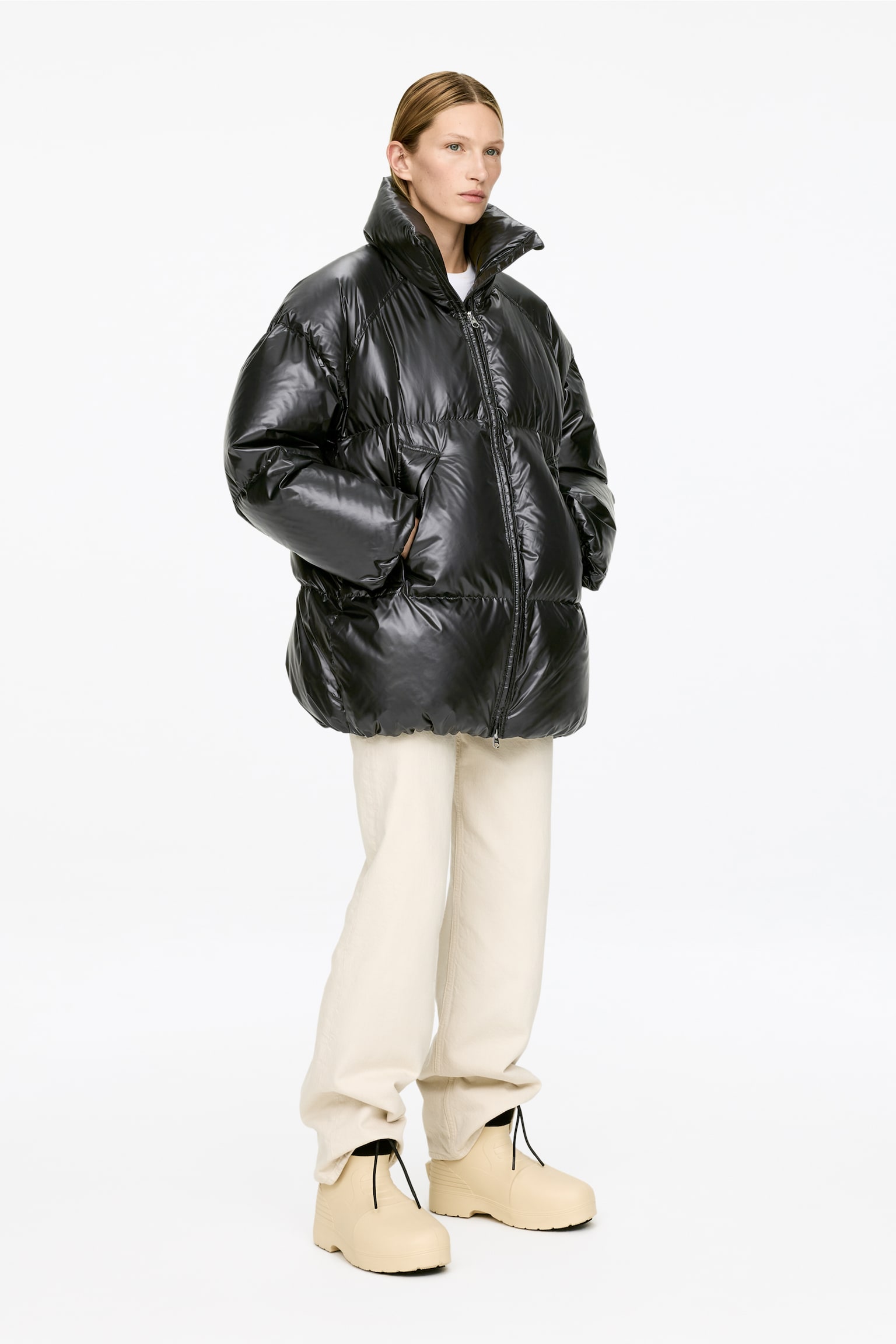 Upcycled Down-pufferjack - Zwart - 4