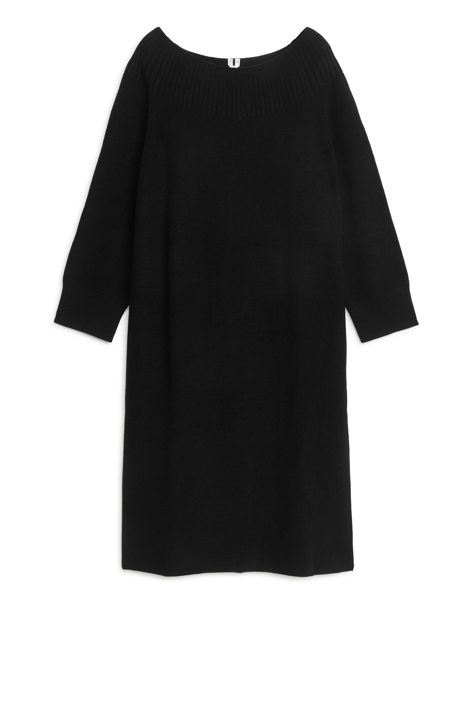 Relaxed Wool Dress - Black - 1