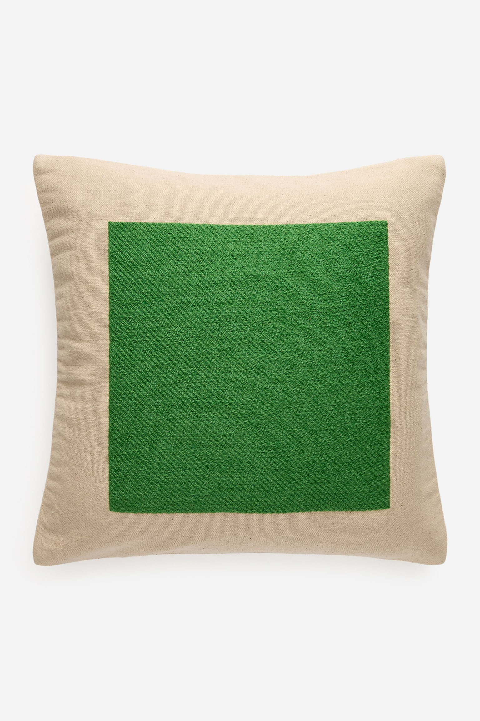 Husă de Pernă Bumbac Lână 50x50 cm - Bej/Verde/Parka din amestec de bumbac - 4