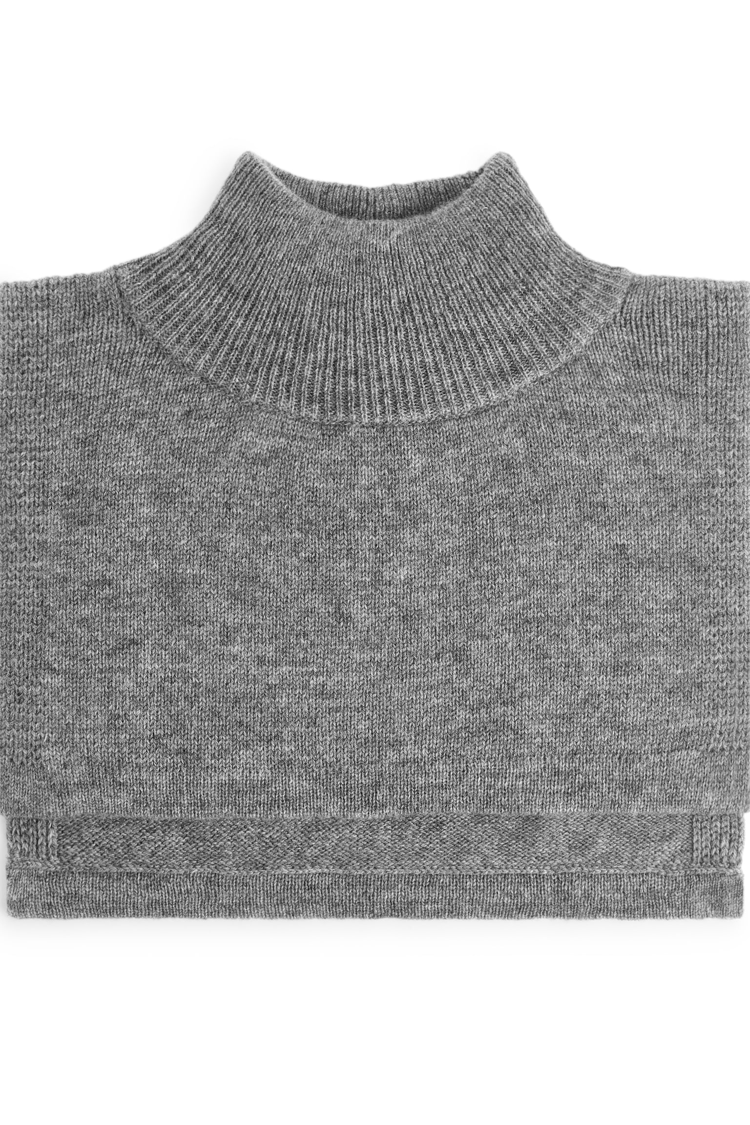 Merino Funnel Neck - Grey Melange/Pink - 1