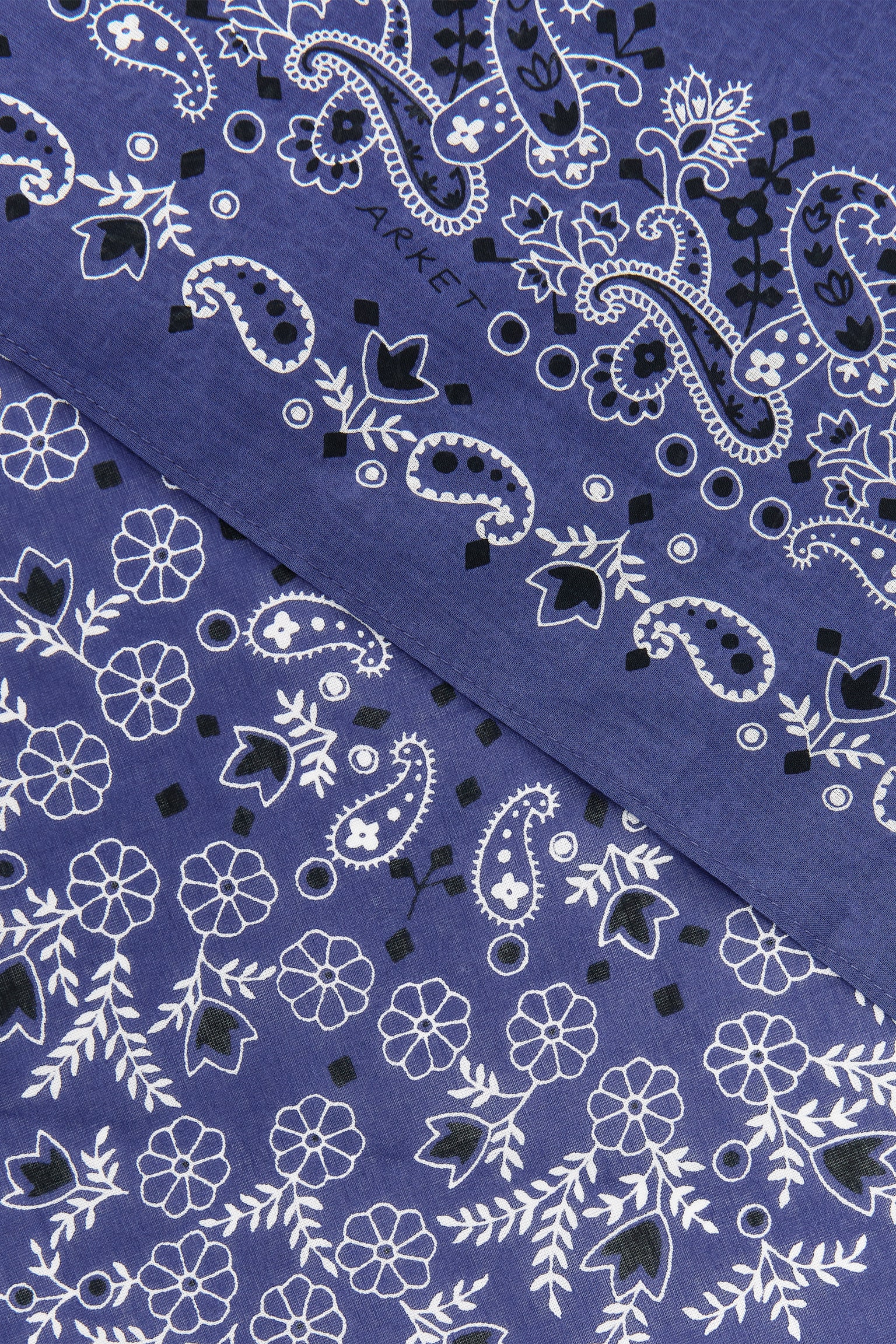 Scarf i bomull - Blå/Brun - 5