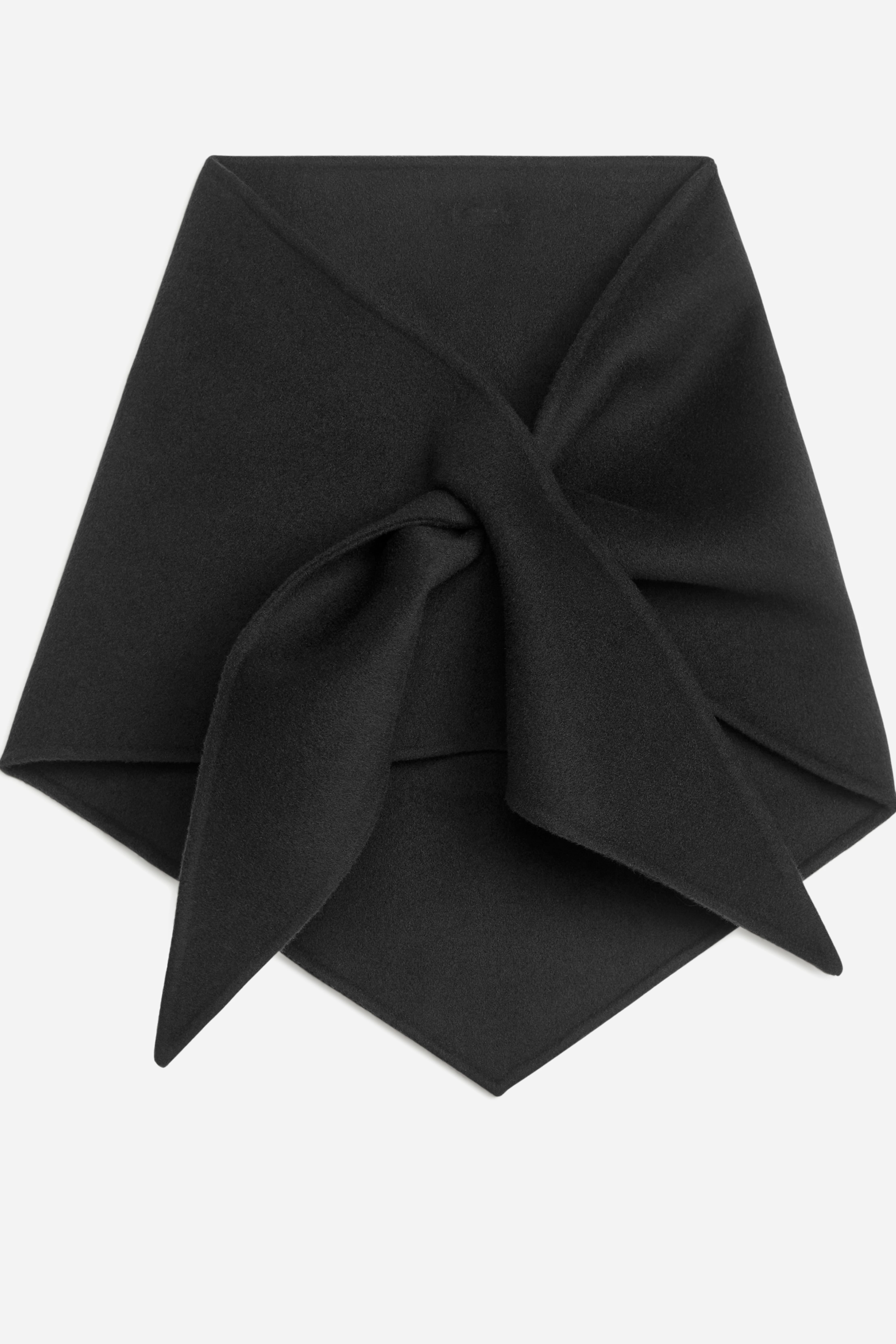 Dreieckstuch aus Wolle - Schwarz/Burgunderrot/Cremeweiß