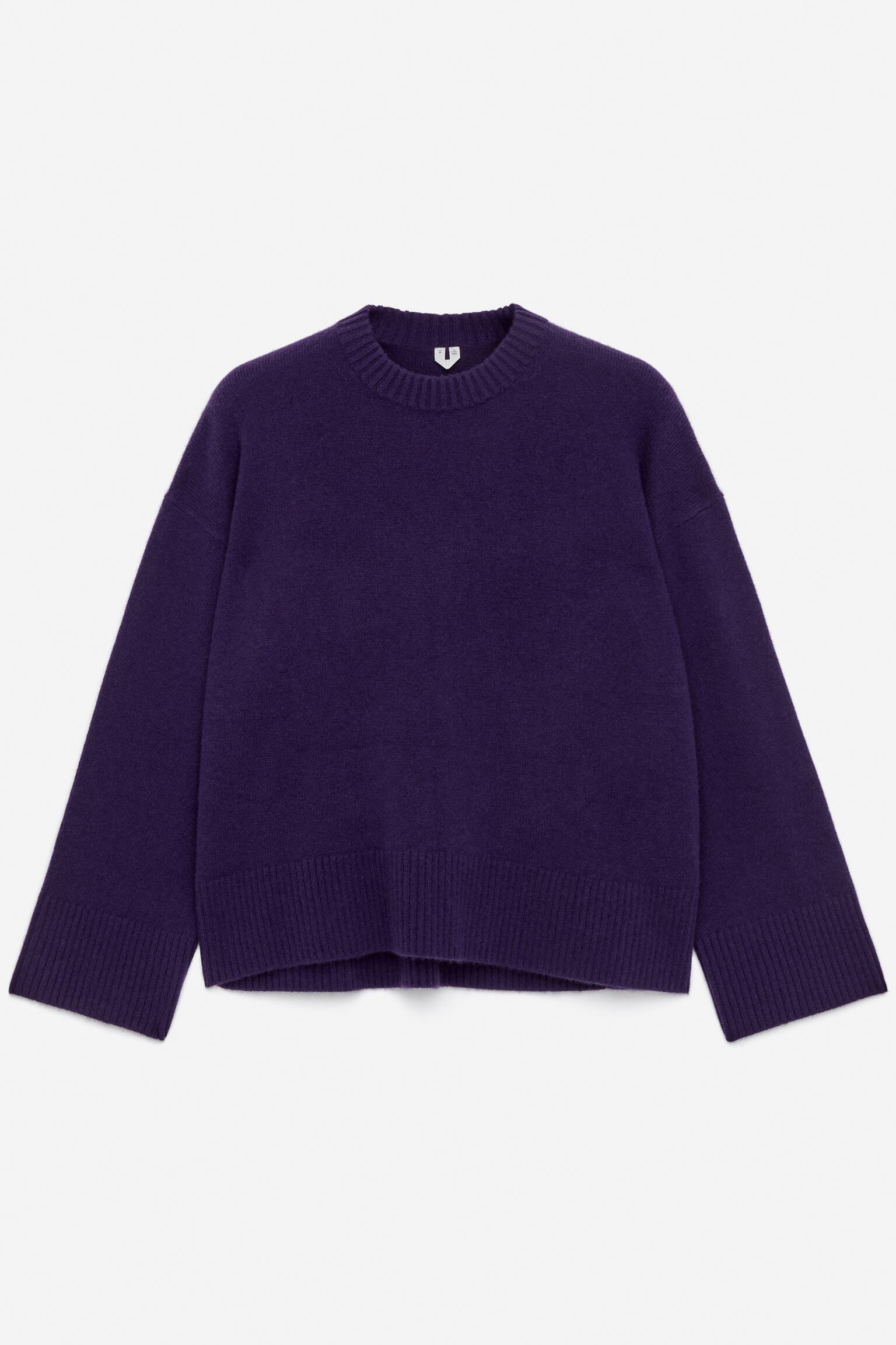 Oversized trui van pure kasjmier​ - Paars/Bordeauxrood/Black - 2