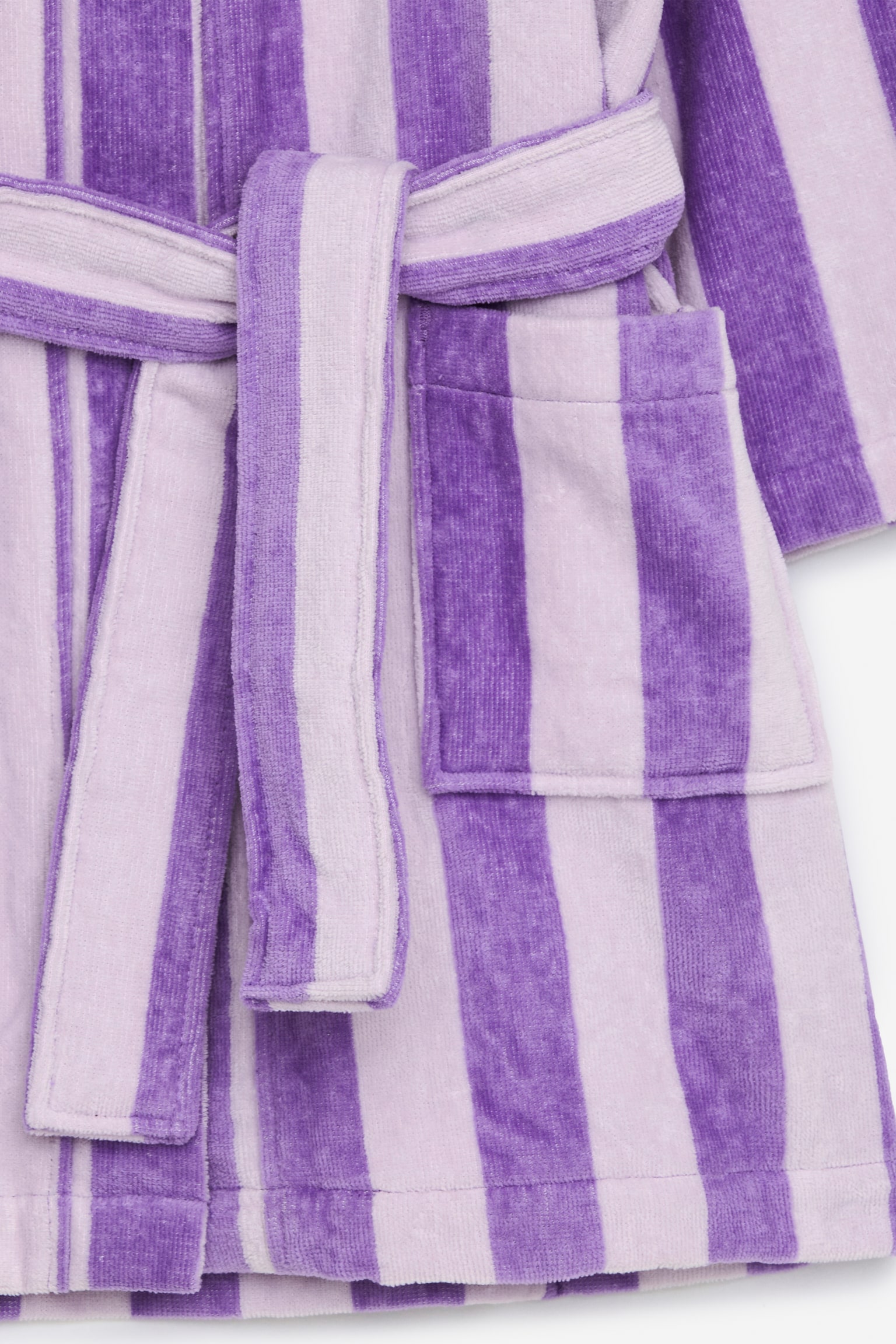 Cotton Terry Bathrobe - Lilac/Blue - 3