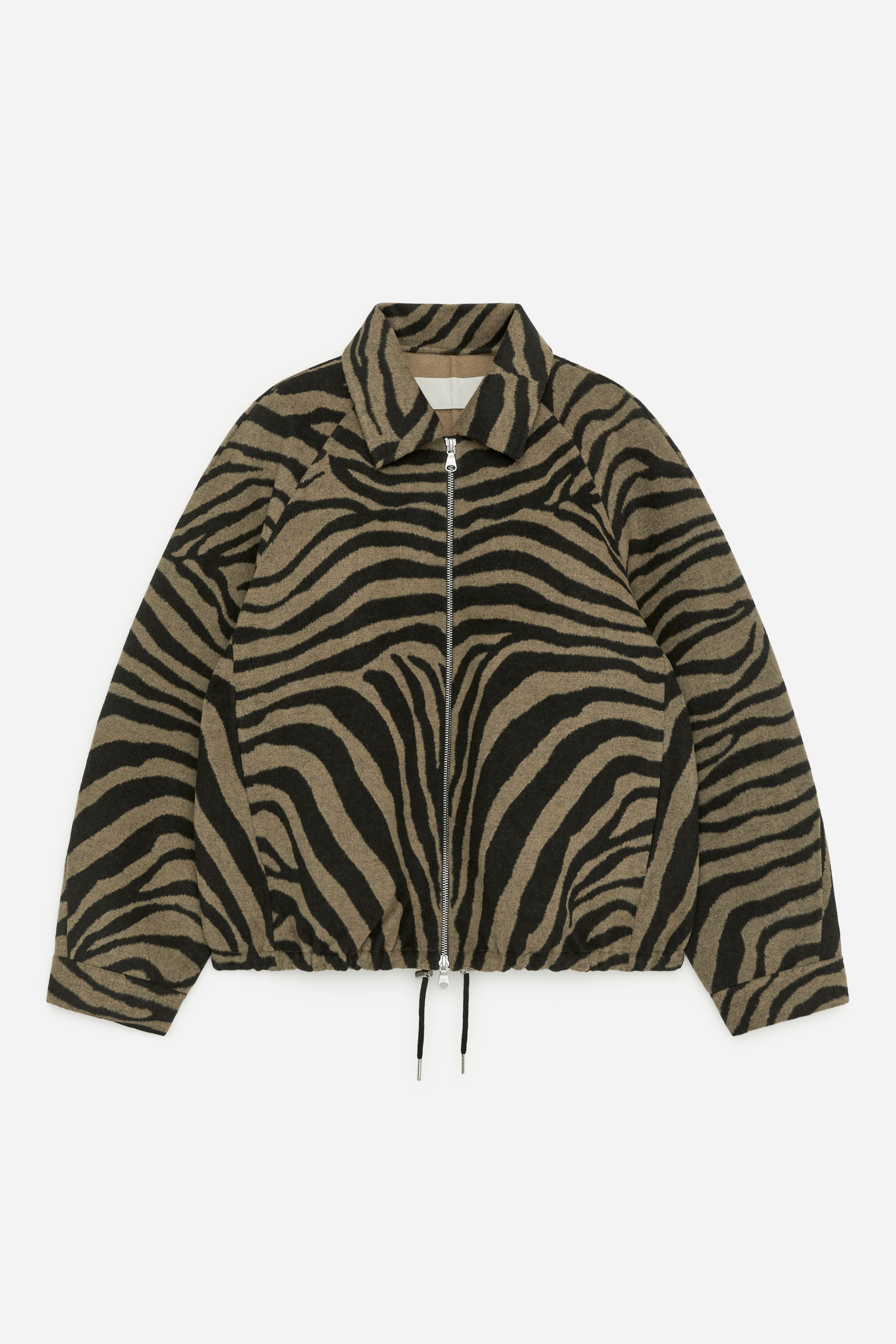 Jacquardjacke - Beige/Schwarz