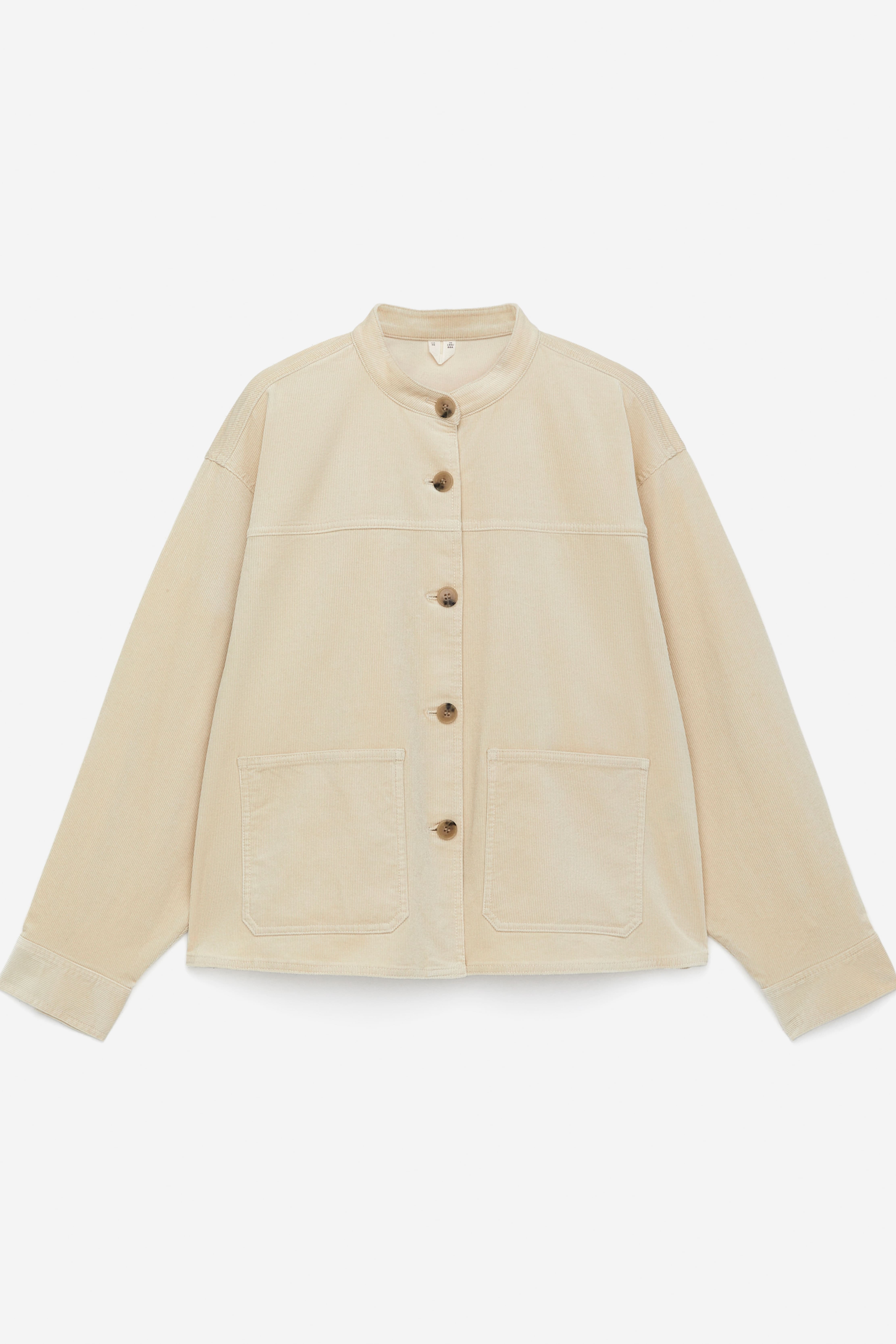 Overshirt in velluto a coste - Beige chiaro/Blu scuro