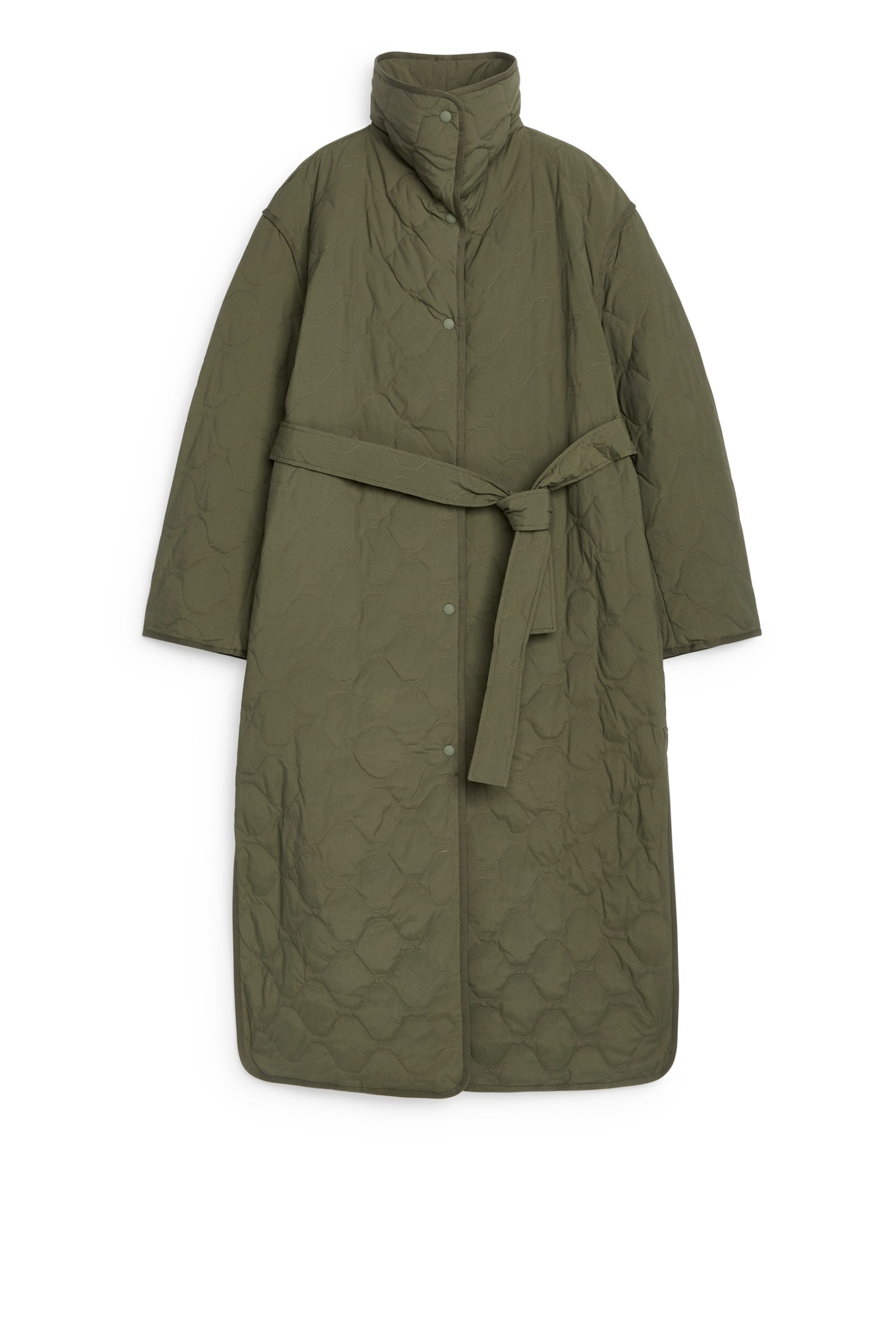 Upcycled Down Liner Coat - Khaki Green