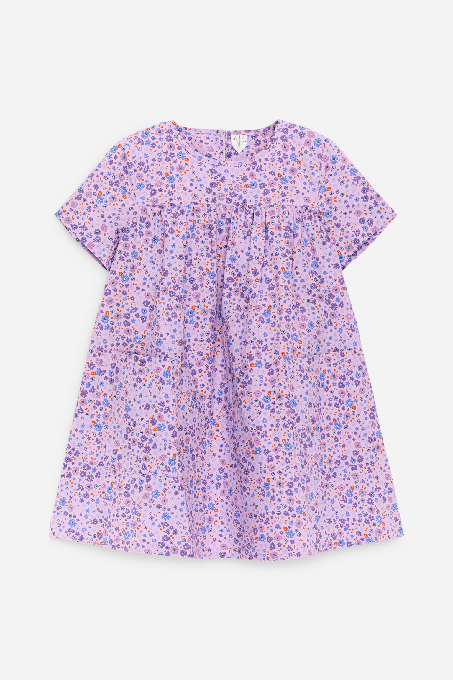 Bomuldskjole - Syren/blomster/Orange/pink/Pink/rød/Syren/hvid - 1