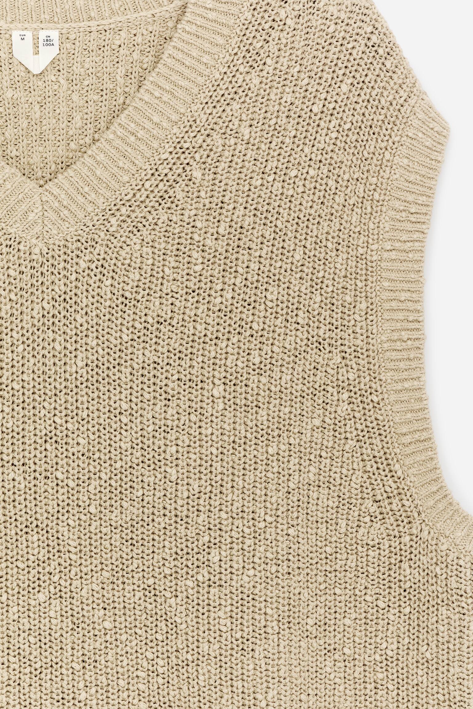 Vest i bomuld og hør - Beige - 4