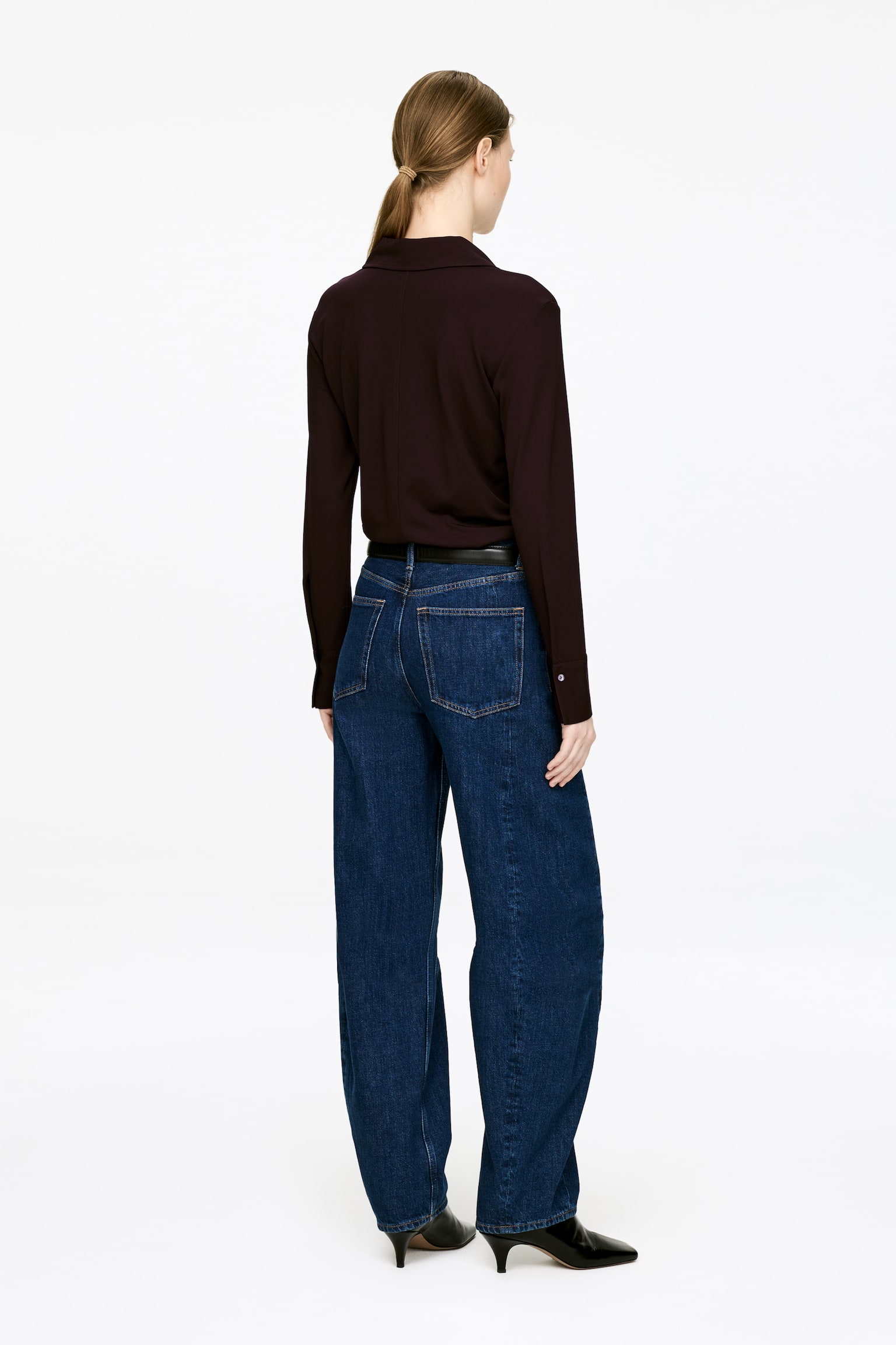 Fließendes Jerseyhemd - Dunkelrot - 9