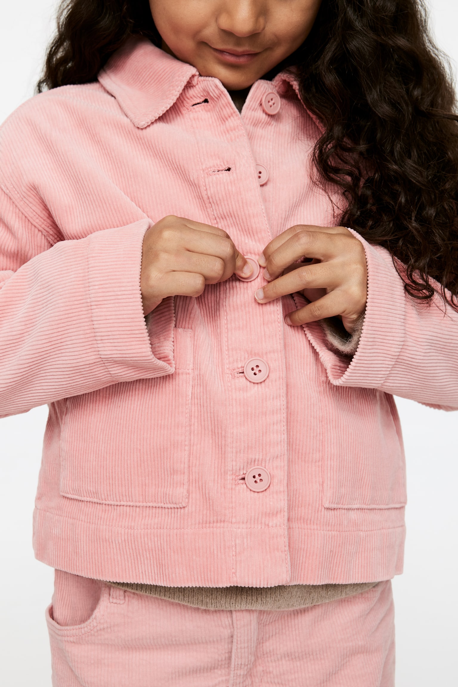 Cropped Corduroy Jacket - Pink - 6