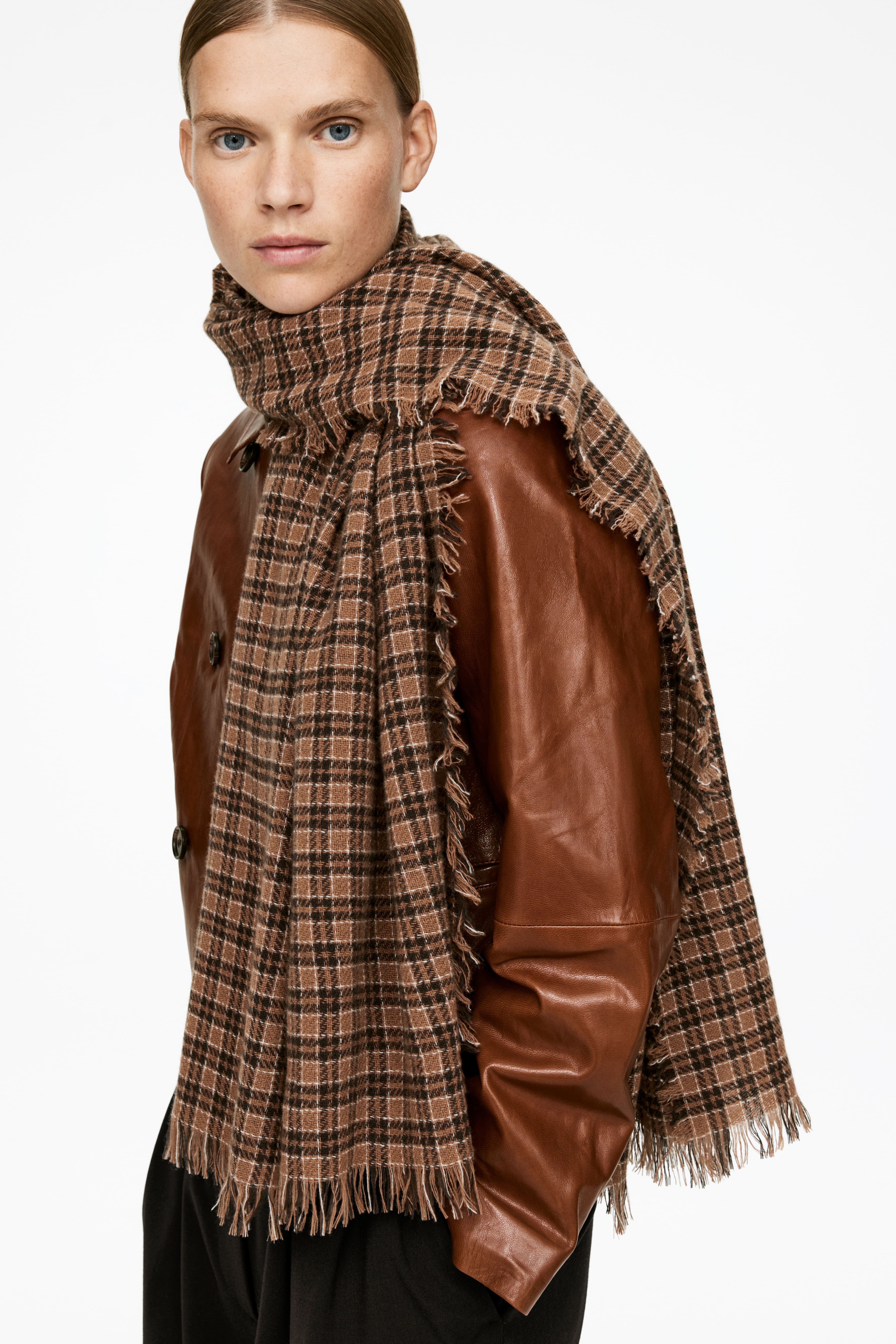 Sciarpa in lana leggera - Beige/Multicolore